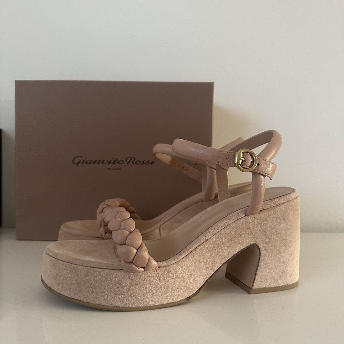 Gianvito Rossi GIANVITO ROSSI Camoscio Braided Ankle-Strap Size US 12 / IT 42 - 2 Thumbnail