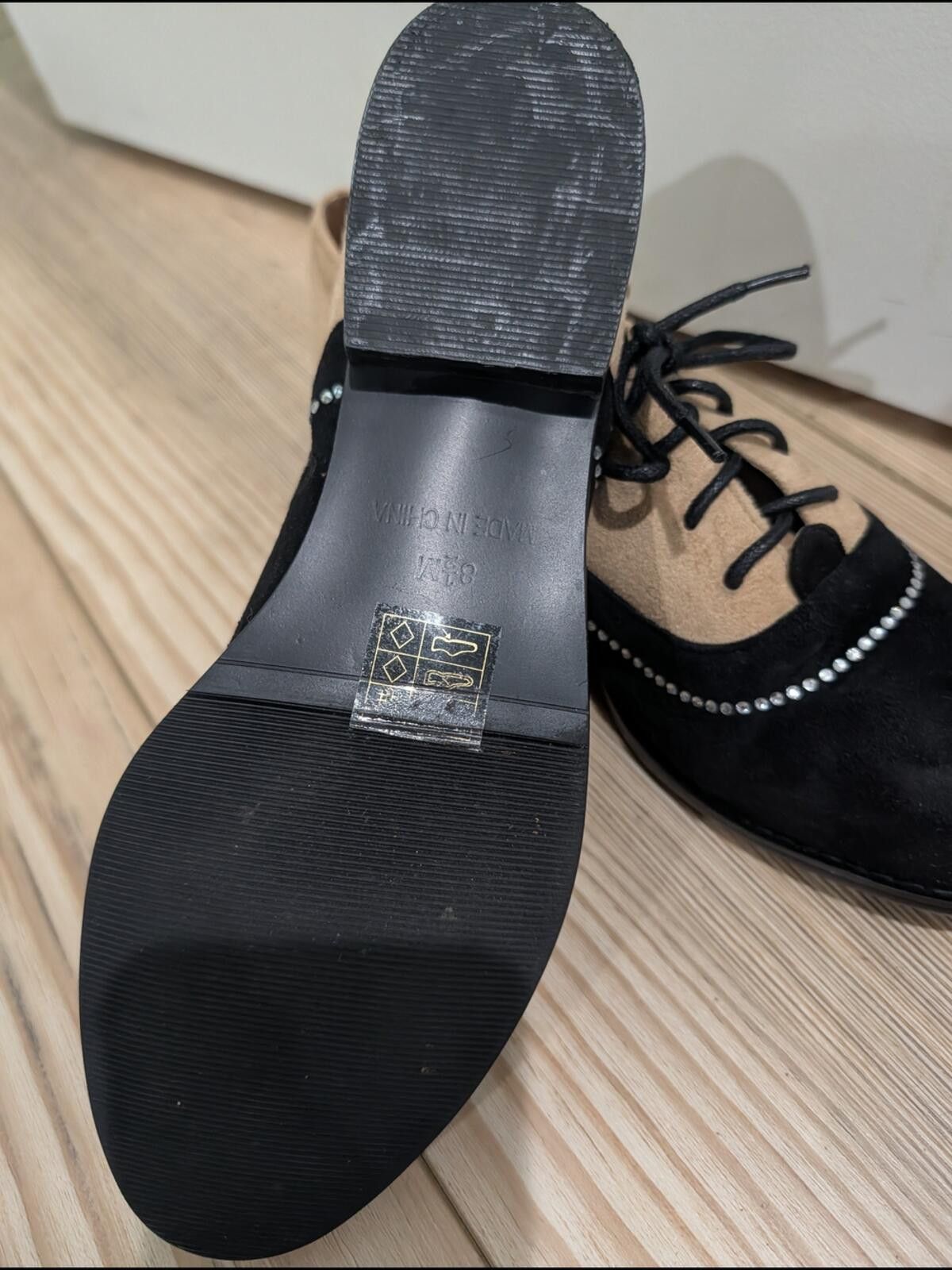 Other Midnight Velvet Black and Beige Two-Tone Suede Oxford Size US 8.5 / IT 38.5 - 3 Thumbnail