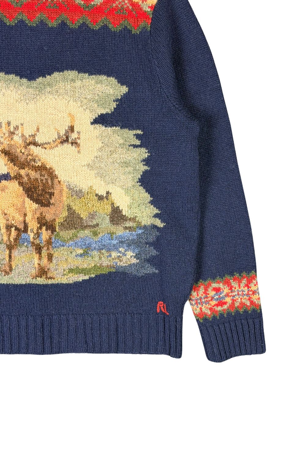 Polo Ralph Lauren Polo Ralph Lauren Hand Knit Elk Scene Sweater XL Fair Isle Size US XL / EU 56 / 4 - 6 Thumbnail