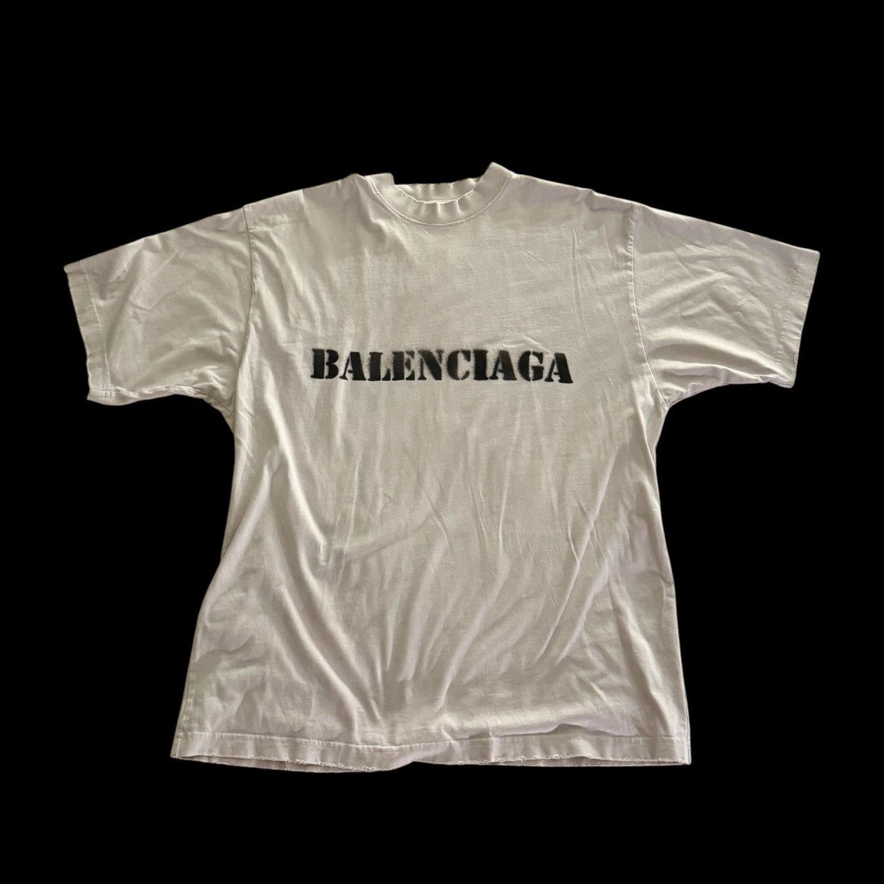 Balenciaga Balenciaga Stencil Logo Distressed T-shirt Size US M / EU 48-50 / 2 - 1 Thumbnail