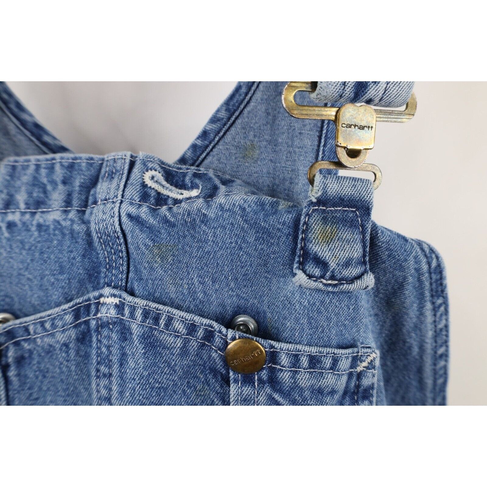 Carhartt × Vintage Vintage Y2K Carhartt Distressed Spell Out Denim Overalls Size US 42 / EU 58 - 7 Thumbnail