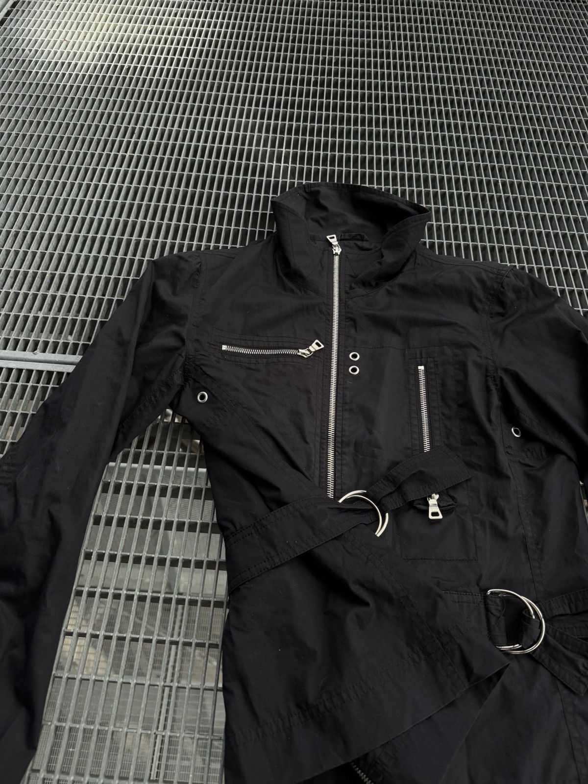 Prada Vintage 00s Prada Nylon Biker Jacket Size US S / EU 44-46 / 1 - 7 Thumbnail