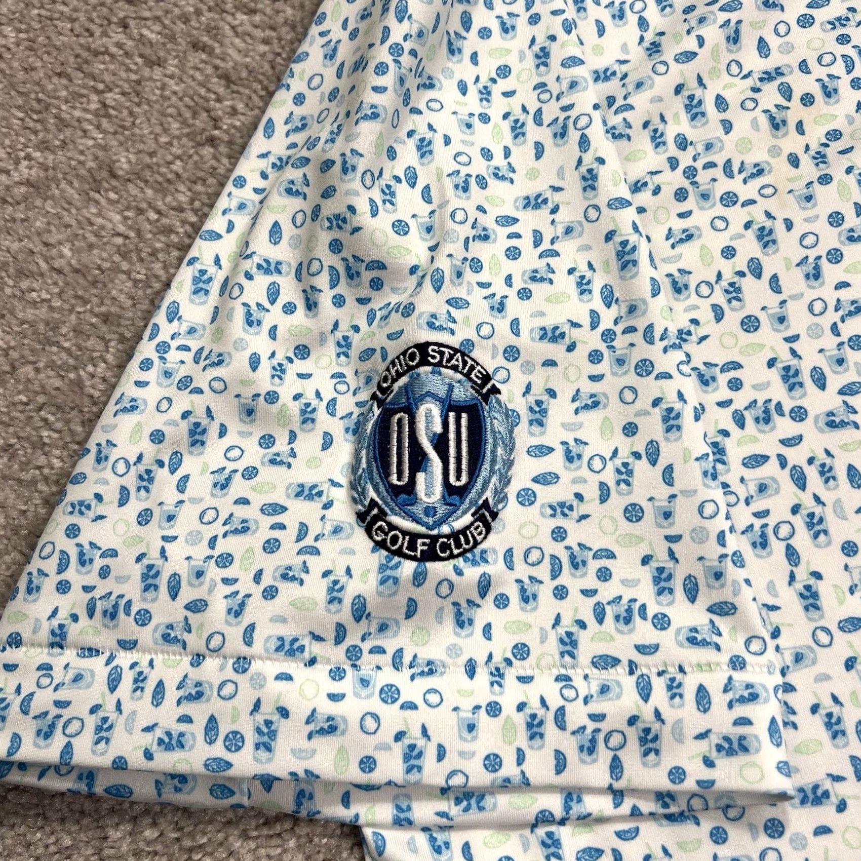Peter Millar Peter Millar Summer Comfort Polo Shirt Men XL Blue All Over Drinks Embroidered OSU Golf Club Size US XL / EU 56 / 4 - 5 Thumbnail