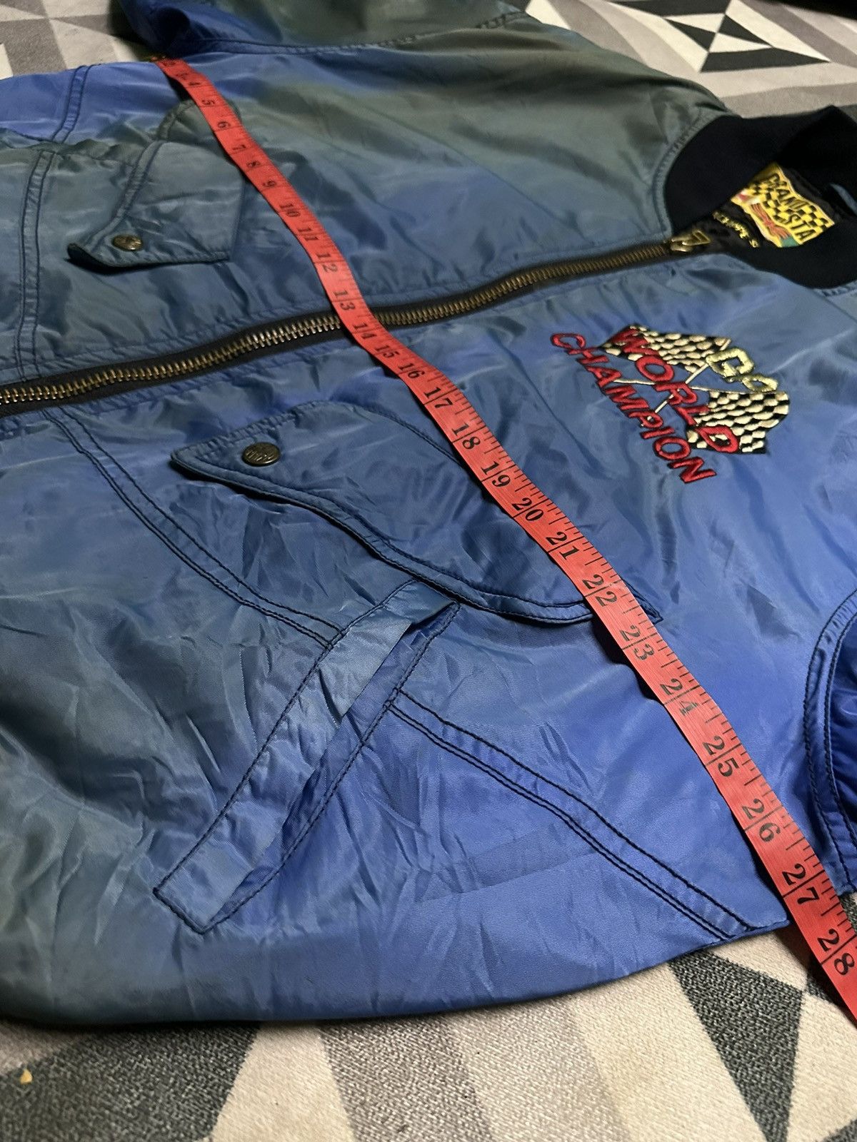 Vintage Sunfaded Vintage Grand prix world champion bomber jacket Size US M / EU 48-50 / 2 - 10 Thumbnail