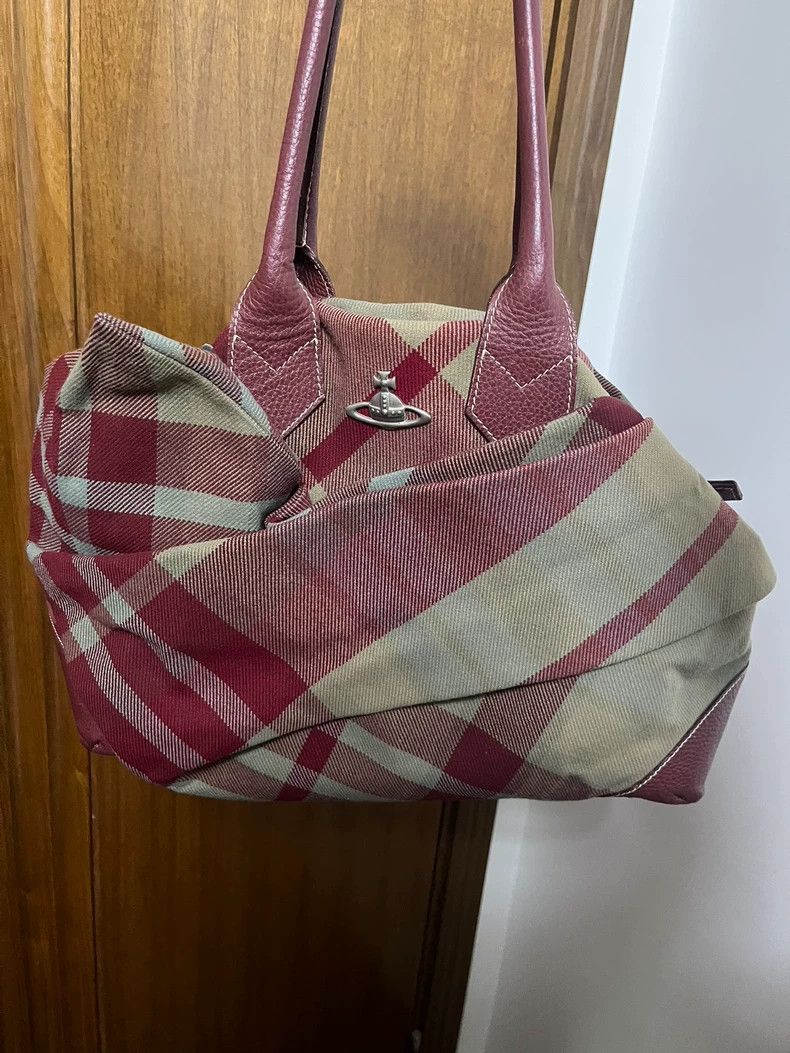 Vivienne Westwood size os Red checkered bowling bag