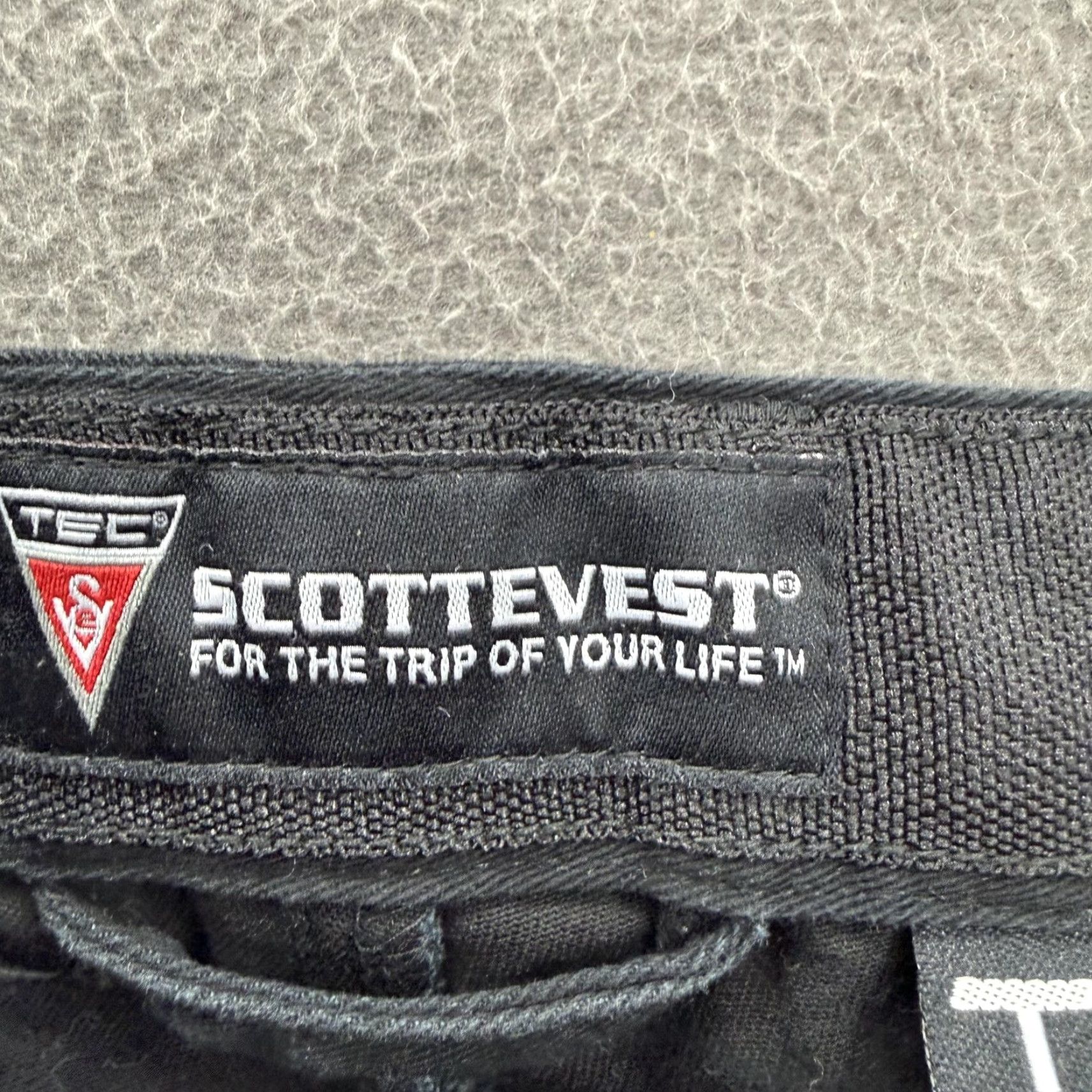 Vintage SCOTTeVEST Pants Mens 38x30 Black Hidden Cargo 2.0 Relaxed Travel Cotton Canvas Cargo Pocket Zipper Flat Front Size 38R - 5 Thumbnail