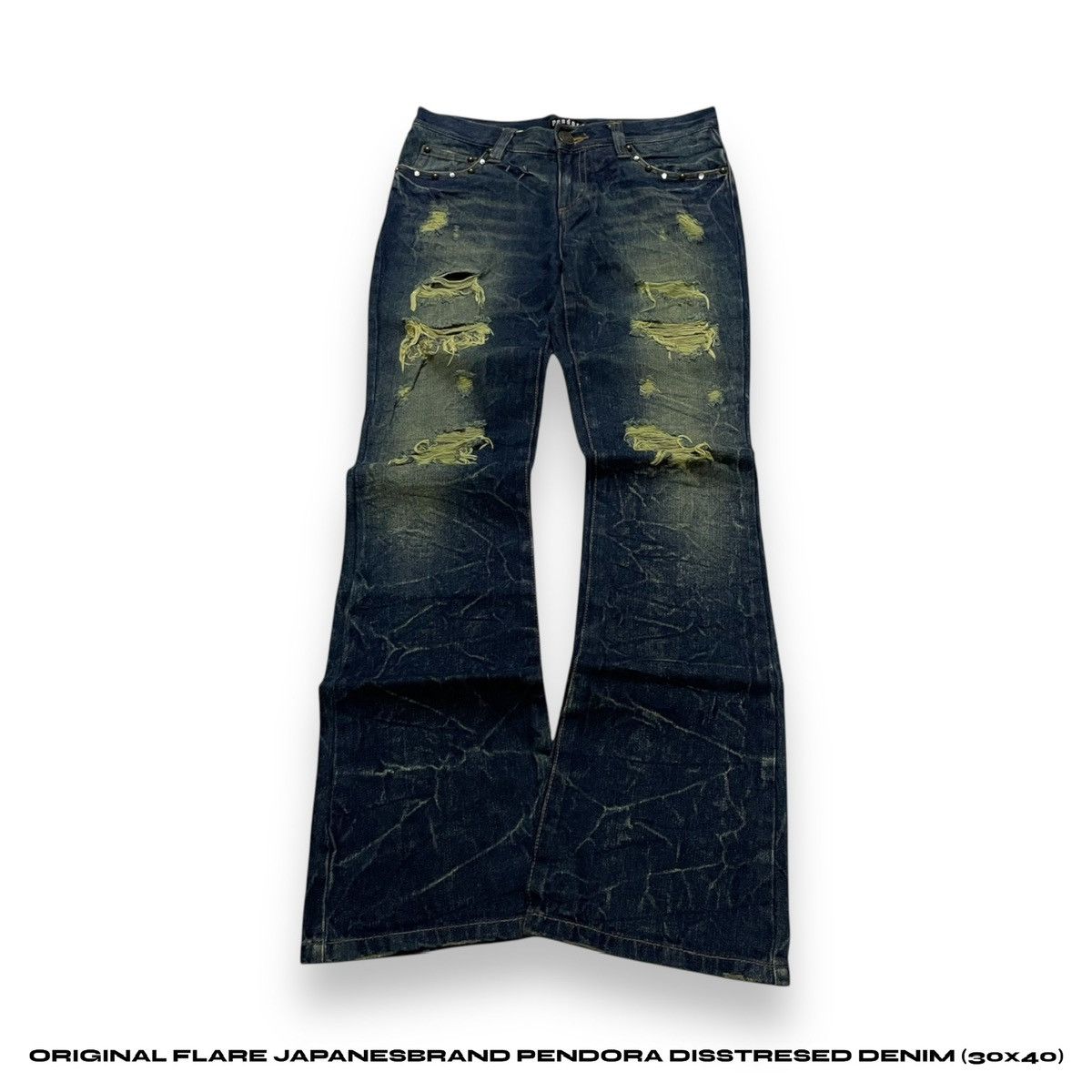 If Six Was Nine ORIGINAL FLARE JAPANESBRAND PENDORA DISSTRESED DENIM (з0x40) Size US 30 / EU 46 - 1 Thumbnail