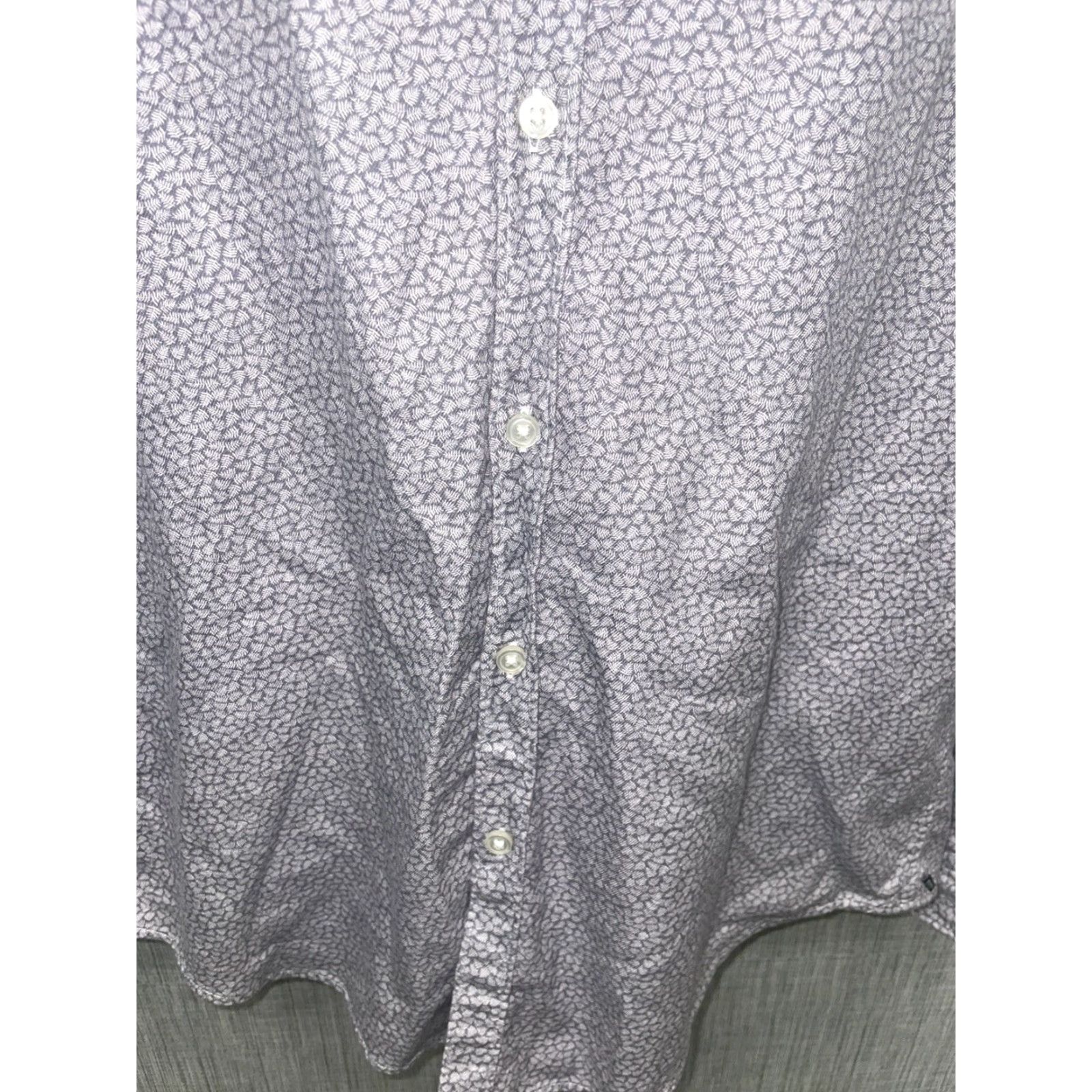 Hugo Boss HUGO BOSS Slim Fit Grey Leaf Print Long Sleeve Button Down Shirt XL Mens Size US XL / EU 56 / 4 - 3 Thumbnail