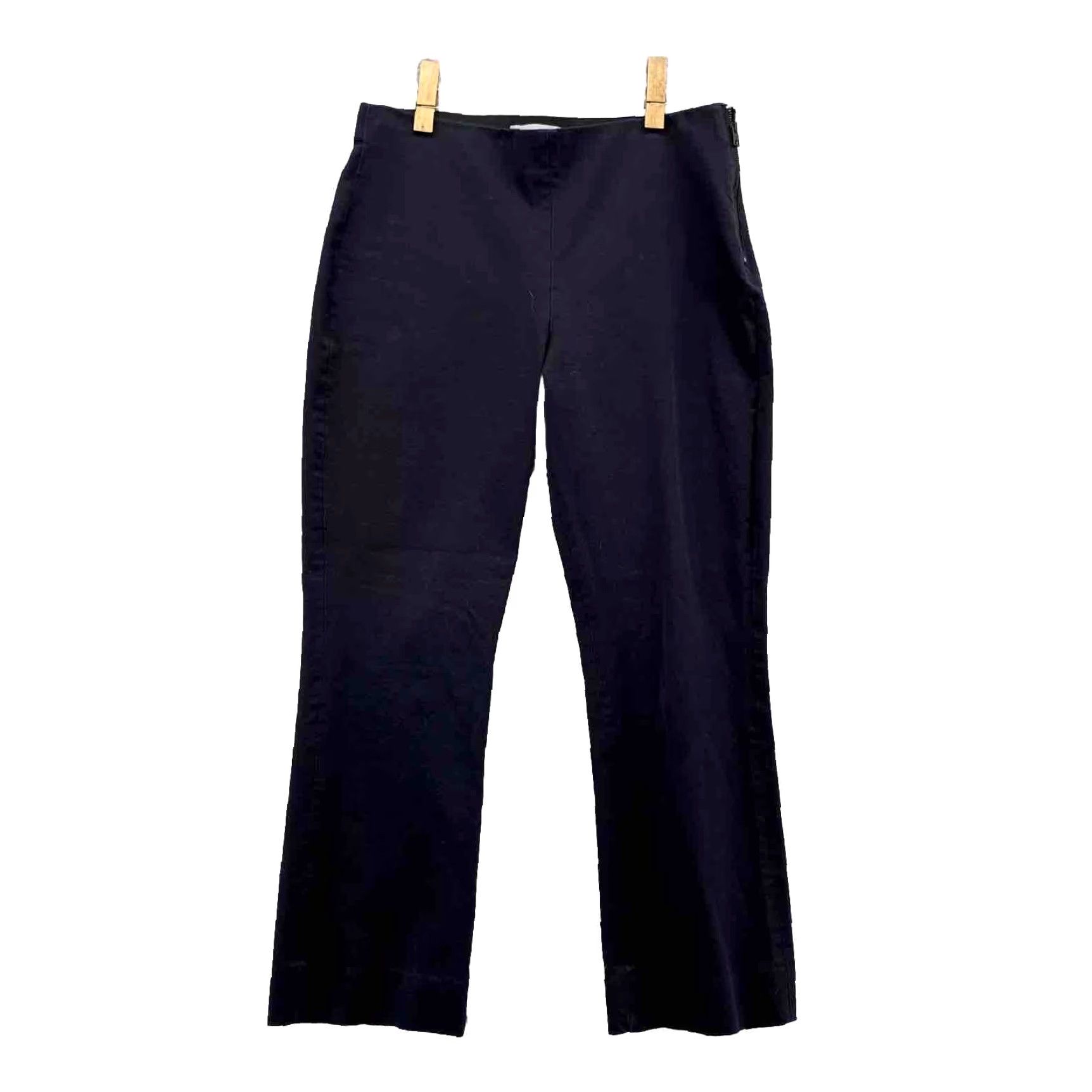 Everlane Everlane Pants Women Adult 8 Black Ankle Mid Rise Stretch Side Zip Size 30" / US 8 / IT 44 - 2 Thumbnail