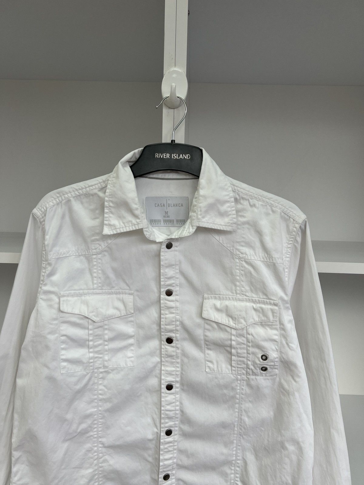 Casablanca × Designer × Vintage Vintage CasaBlanca Denim White Button Up Shirt Size US M / EU 48-50 / 2 - 9 Thumbnail