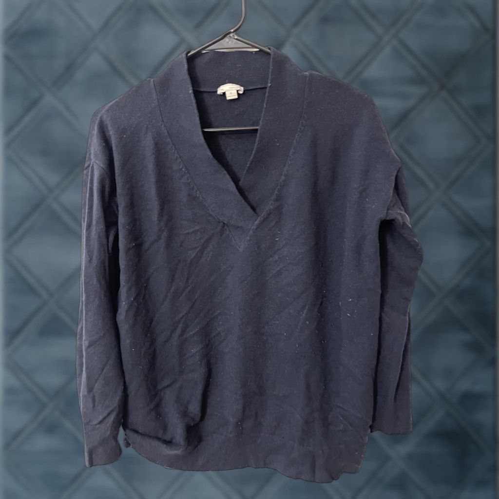 Gap Gap Womens Pullover Sweater Navy Blue Wool Blend Knit Shawl Collar S Regular Size Adult Women Edgy Cozy Pullover Sweater Size S / US 4 / IT 40 - 1 Thumbnail