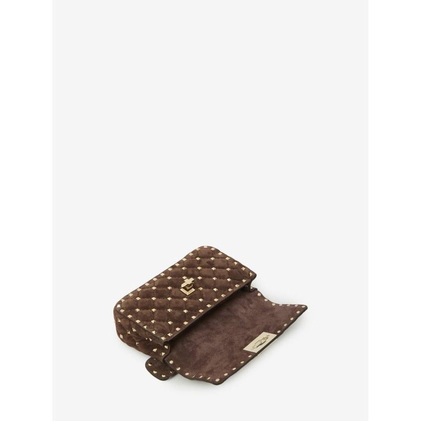 Valentino VALENTINO GARAVANI Small Rockstud Spike Brown Shoulder Bag N Size ONE SIZE - 5 Thumbnail