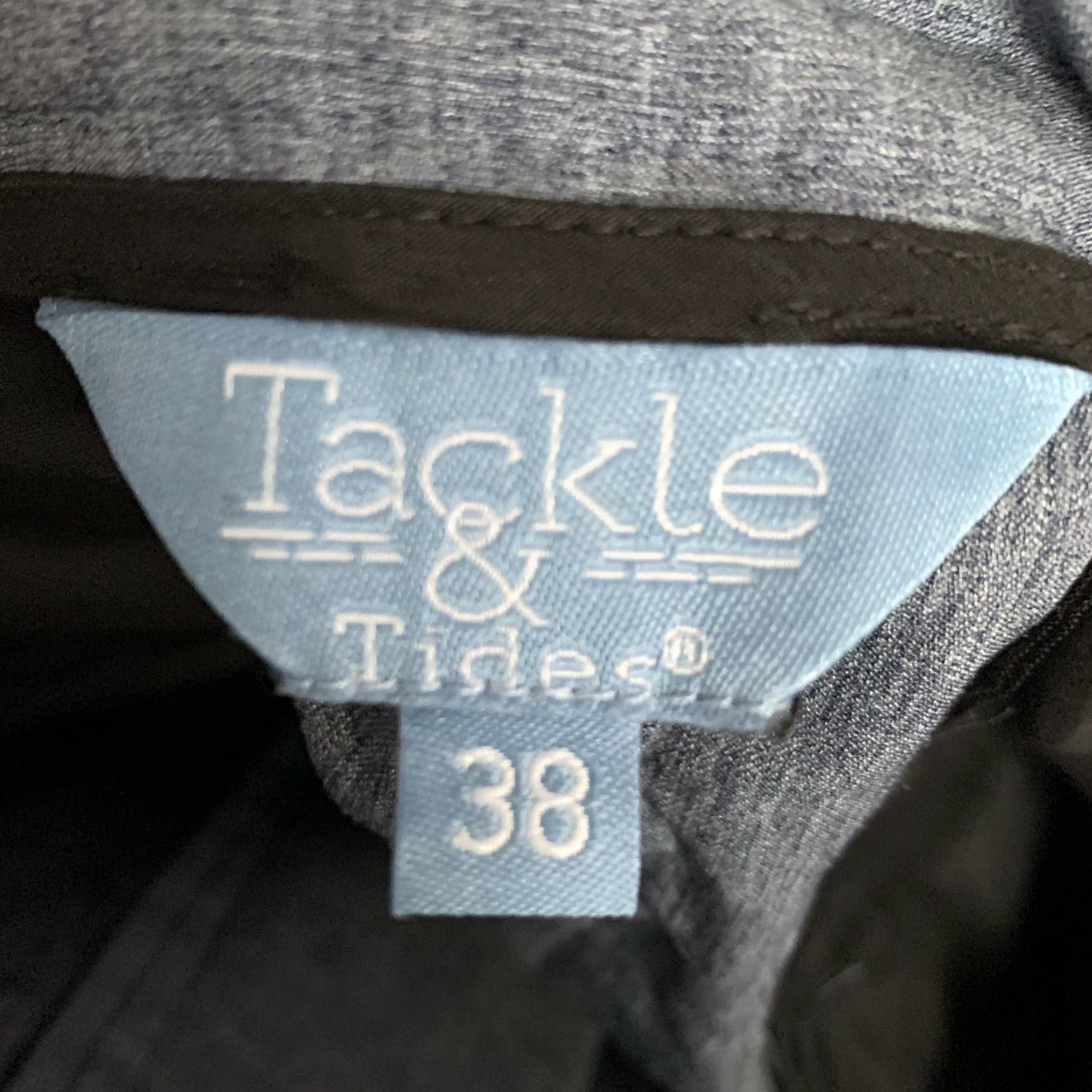 Vintage Tackle & Tides Shorts Mens Sz 38 Chino Performance Lightweight Blue Regular Chino Shorts 38in Inseam 9in Blue Lightweight Pockets Belt Loops Size US 38 / EU 54 - 2 Thumbnail