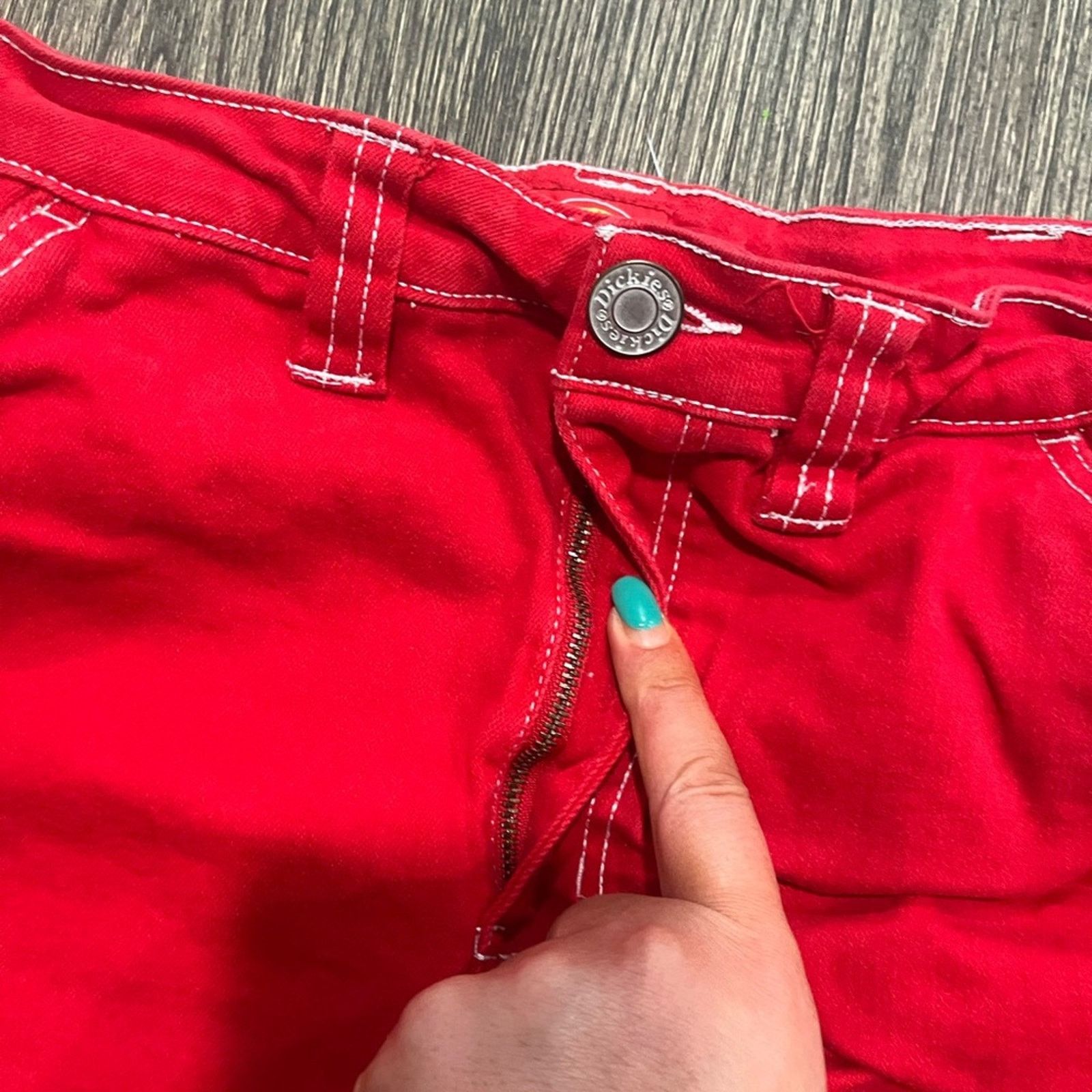 Dickies Dickies Womens Carpenter Shorts High Rise Denim Size 14 Size 36" / US 14 / IT 50 - 4 Thumbnail