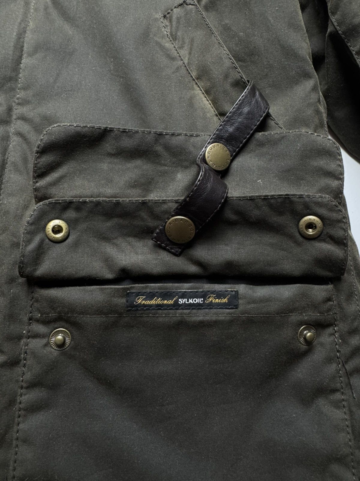 Barbour Barbour Oural Waxed Cotton Parka Jacket with Leather Patches Size US M / EU 48-50 / 2 - 13 Thumbnail