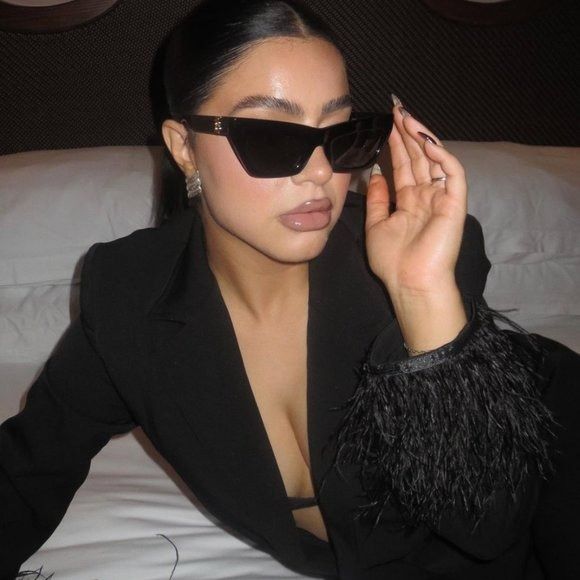 image of New Burberry Be4405F 300187 Black Dark Grey Sunglasses, Women's
