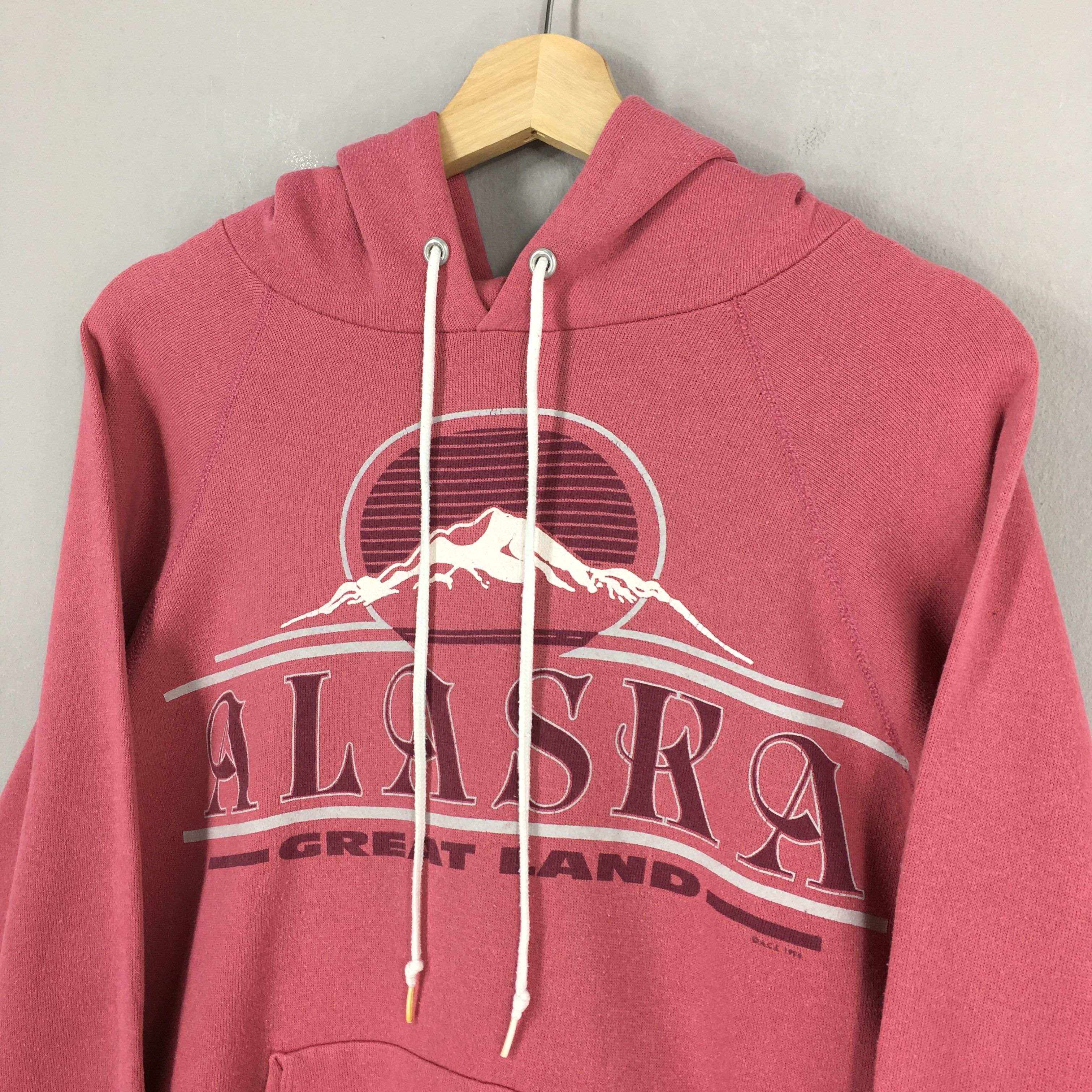 Hanes × Northern Reflections Vintage 90’s Alaska Usa Red Hoodie Sweater Medium Size US M / EU 48-50 / 2 - 3 Thumbnail