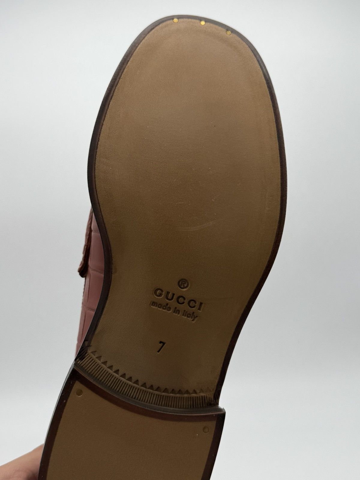 Gucci Gucci Men’s Crocodile Horsebit Loafers Amber Size 8 US NWT Size US 8 / EU 41 - 12 Thumbnail