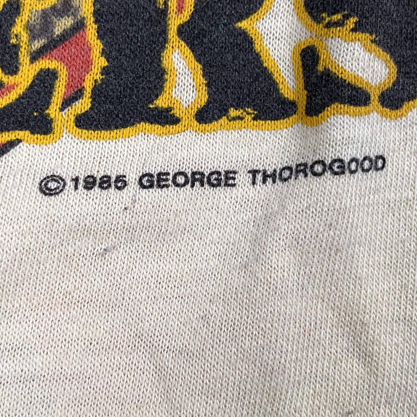 George VINTAGE 1985 GEORGE THOROGOOD RAGLAN TEE MENS WHITE 3/4 SLEEVE MUSIC 80s Size US M / EU 48-50 / 2 - 3 Thumbnail