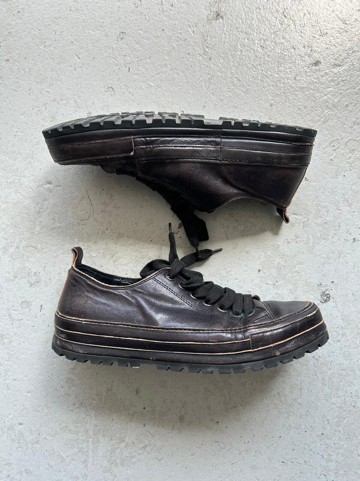 Ann Demeulemeester Ann Demeulemeester Leather Lug Sole Sneakers (41) Size US 8 / EU 41 - 1 Thumbnail