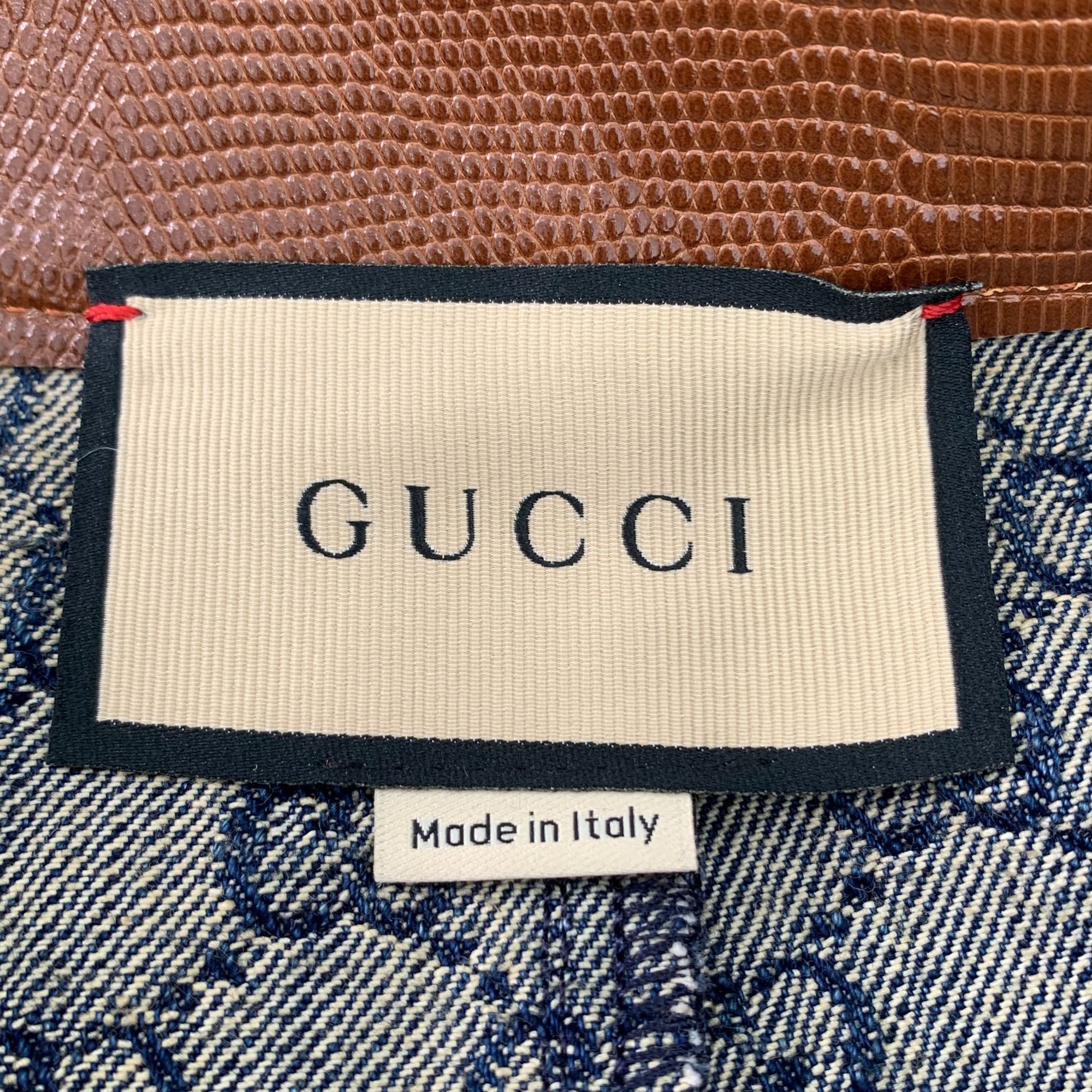 Gucci Gucci Blue Logo Jacquard Cotton Midi Skirt (Size 38) Size 38" / US 16 / IT 52 - 2 Thumbnail