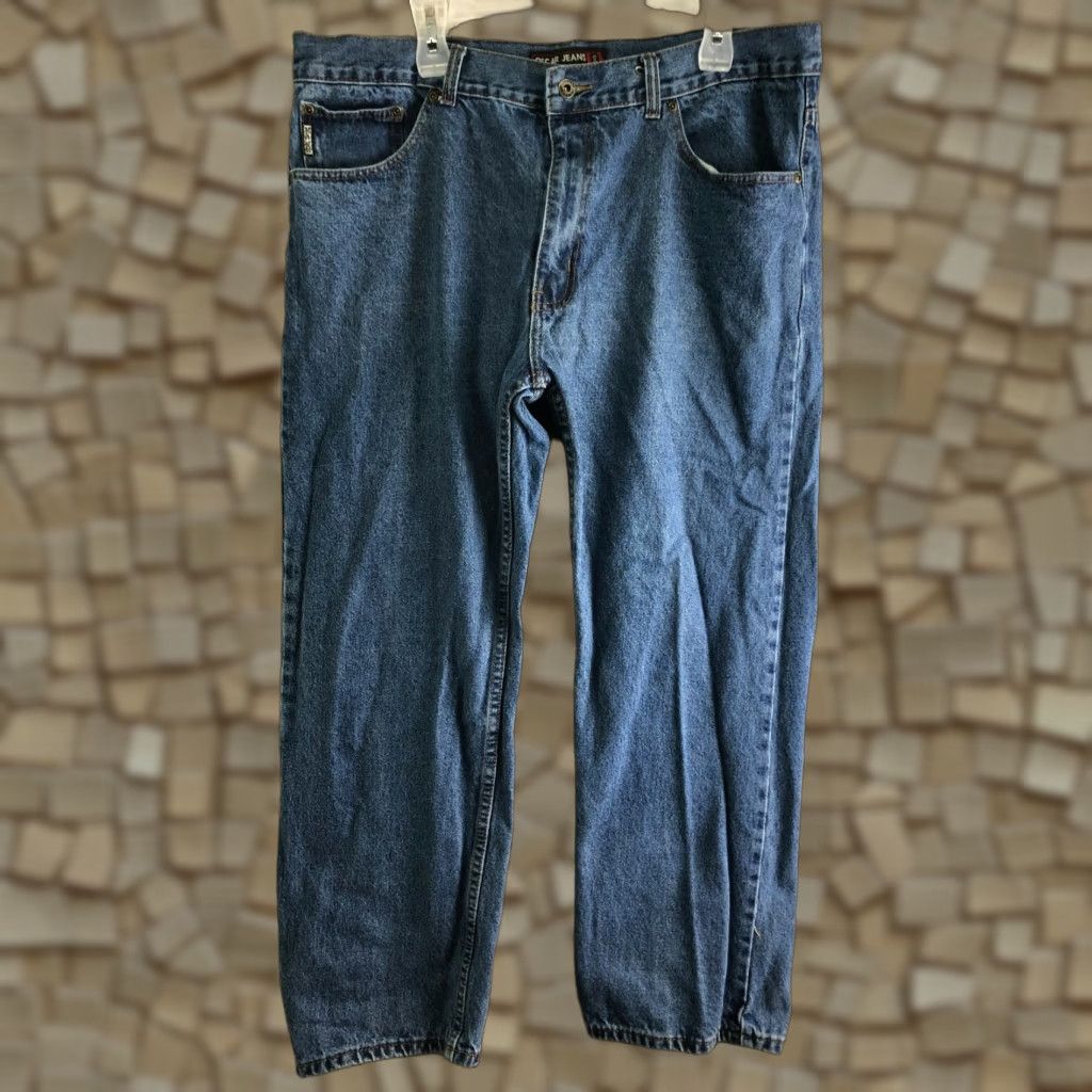 Denime Oscar Jeans Mens 40x30 Mid Rise Straight Leg Medium Wash Blue Denim Jeans Size US 40 / EU 56 - 1 Thumbnail
