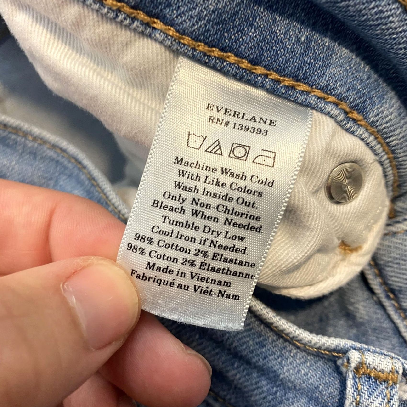 Everlane Everlane Jeans Womens 29 Regular Light Blue Denim Stretch Skinny High Rise Jeans Size 29" - 4 Thumbnail