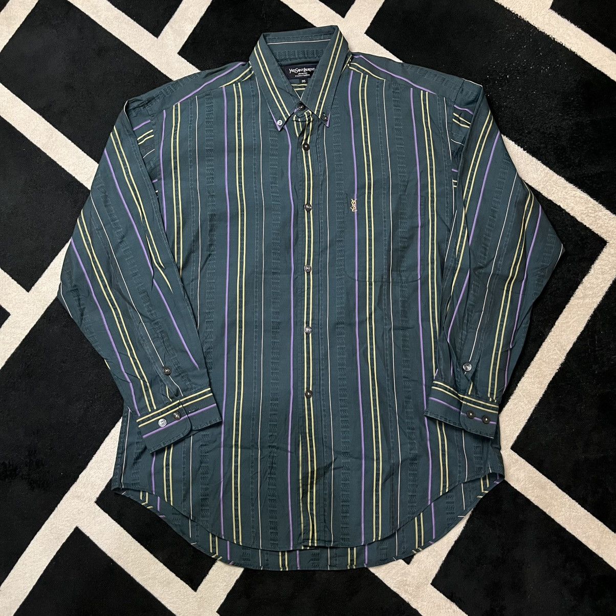 Yves Saint Laurent Textured line Button Long sleeve Shirt