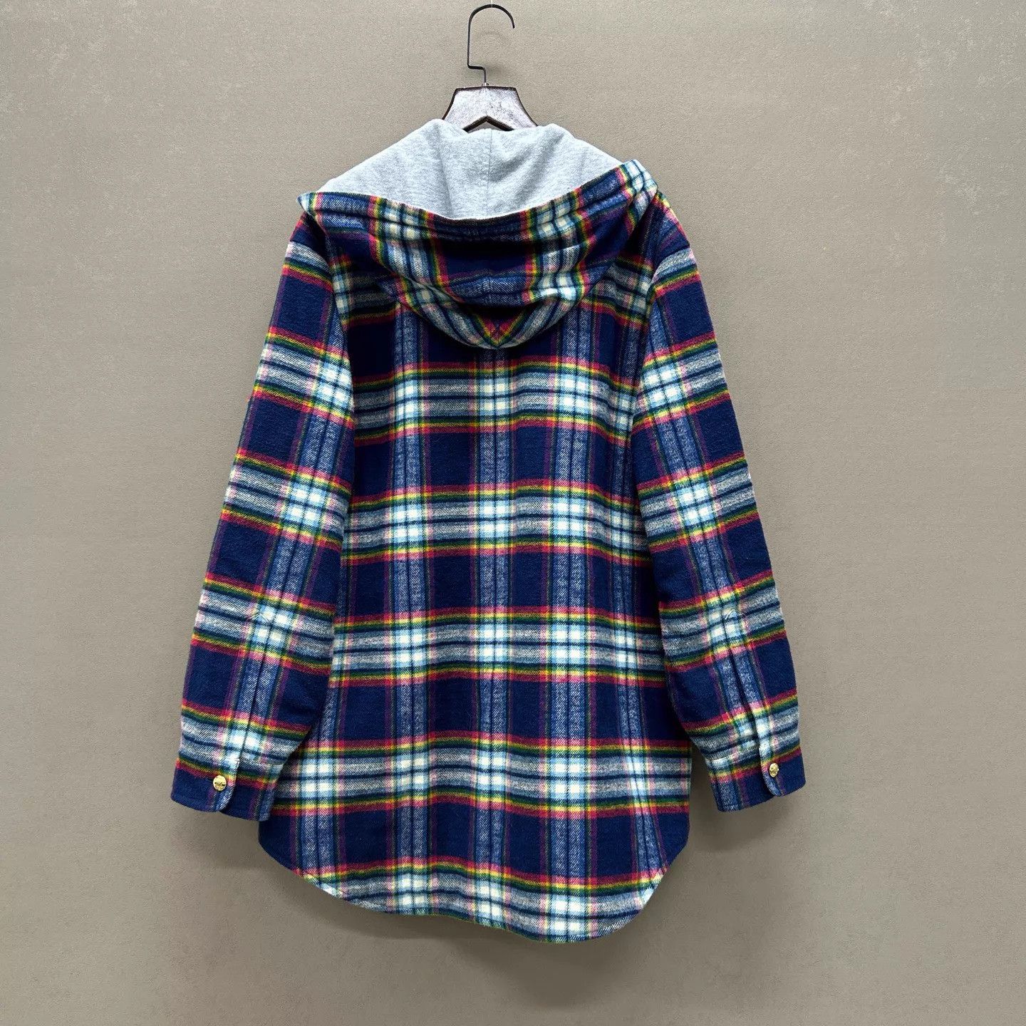 Celine CELINE blue check hooded shirt-jacket new tags 34 Size XXS / US 00 / IT 34 - 2 Thumbnail