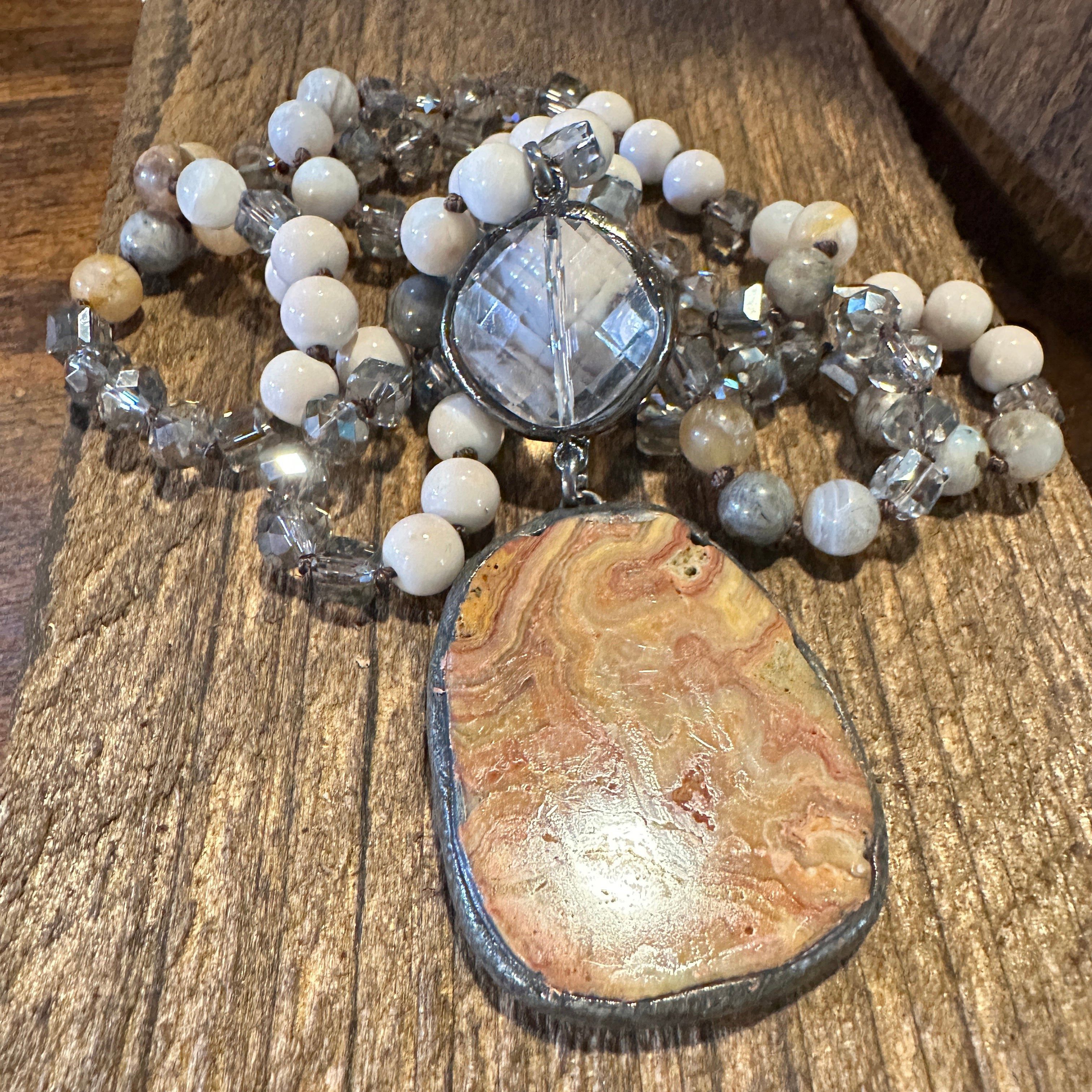 Other Bohemian Vintage Natural Stone Beaded Pendant Necklace | Tri Size ONE SIZE - 7 Thumbnail