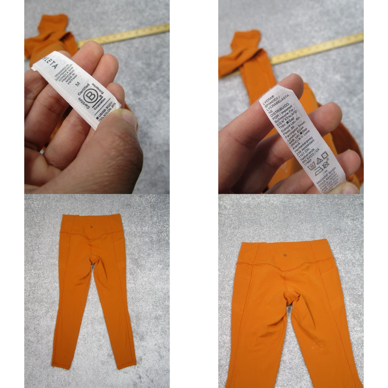 Athleta Athleta Leggings Womens M Orange Cropped Yoga Casual Athleisure 90s? Sports Material: Stash Tight Salutation Size 32" / US 10 / IT 46 - 8 Thumbnail