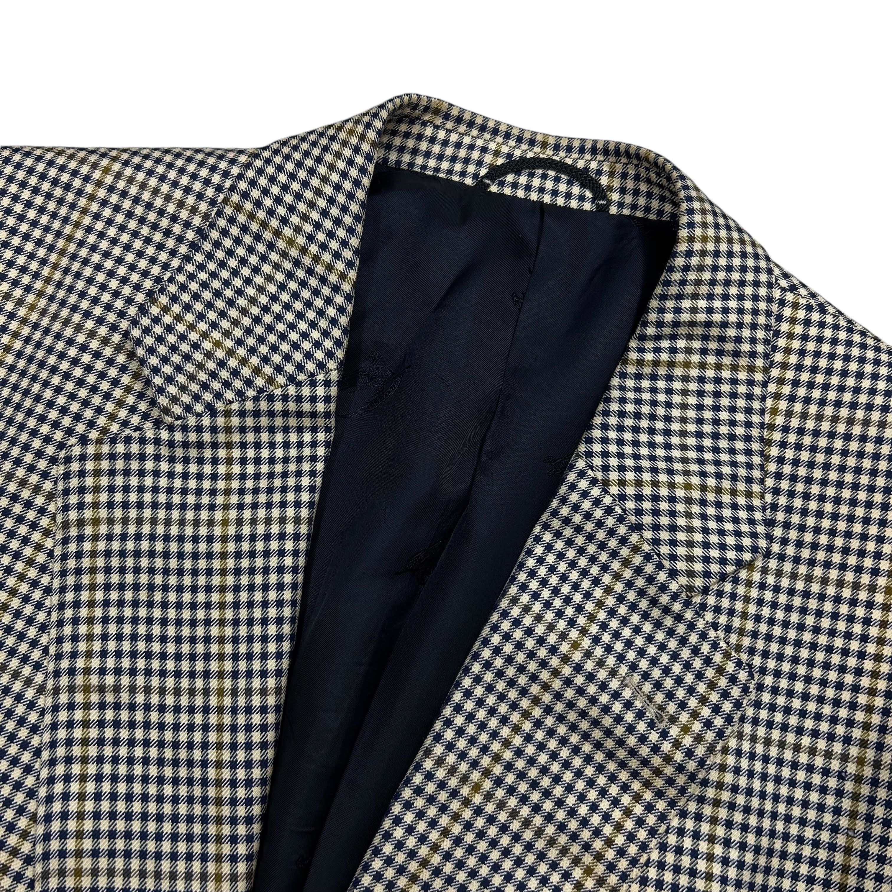 Burberry Prorsum Burberry Prorsum Wool Silk Ecru Check Monaco Blazer 56 Size 46R - 5 Thumbnail