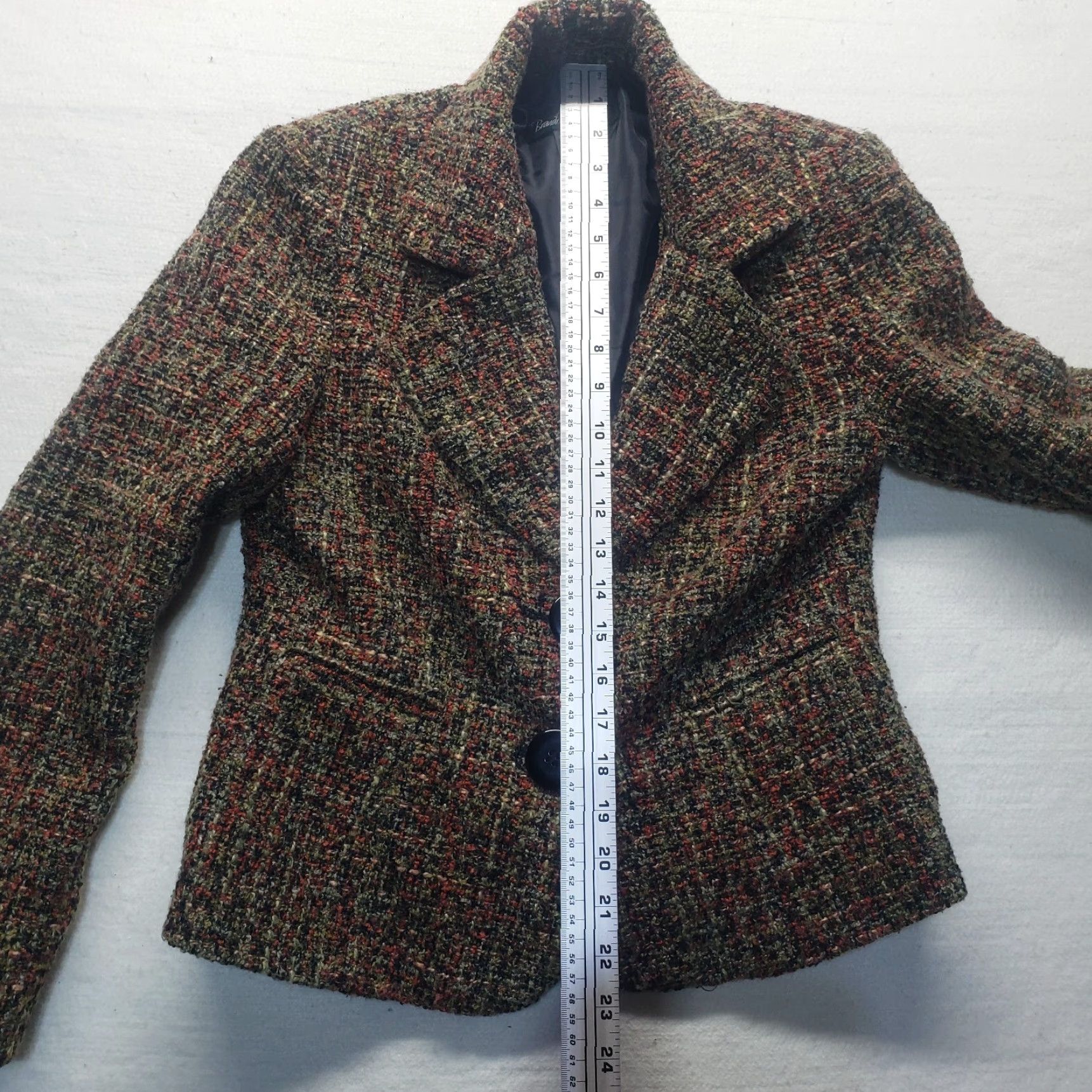 Vintage Brandon Thomas Button Up Blazer Jacket Tweed Business Wear Women's 6 Plaid Short Zip Size M / US 6-8 / IT 42-44 - 6 Thumbnail