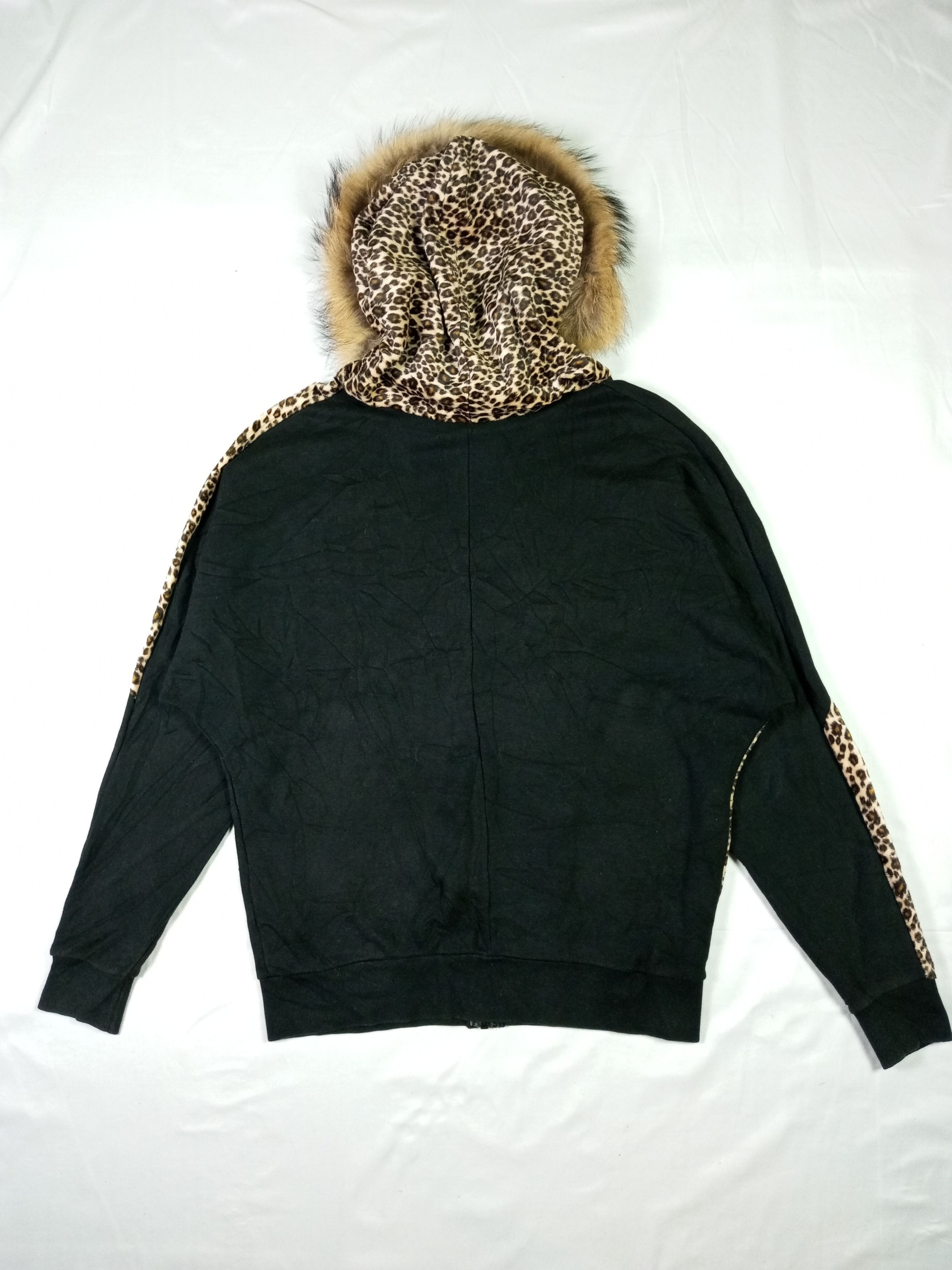 Japanese Brand "NO TAG"Japanese Leopard Zip Fur Hoodie Ifsixwasnine Style Size US L / EU 52-54 / 3 - 16 Thumbnail