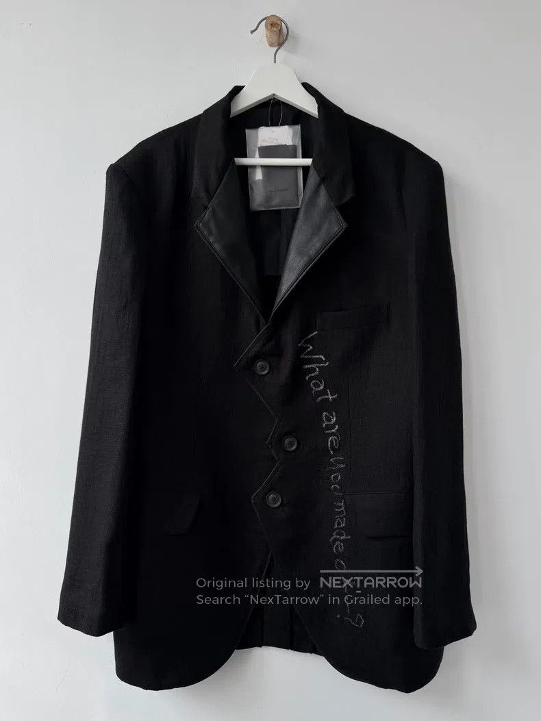 Yohji Yamamoto Yohji Yamamoto size 2 23SS Show Linen Sheepskin Text blazer Size 36R - 2 Thumbnail