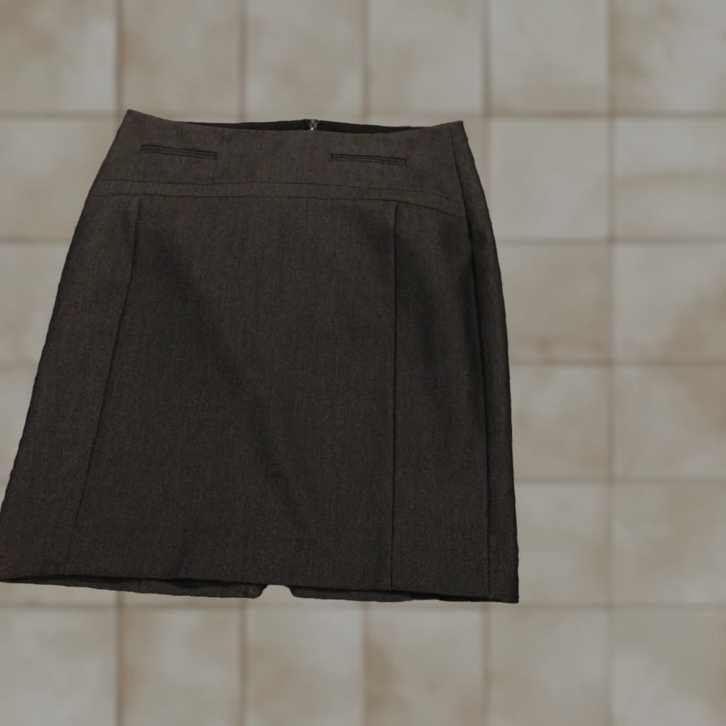 Express Express Skirt Womens 2 Gray A-Line Zip Knee Length Stretch Casual Regular Size 2 Polyester Viscose Knit Zipper Mens? Size 26" / US 2 / IT 38 - 1 Thumbnail