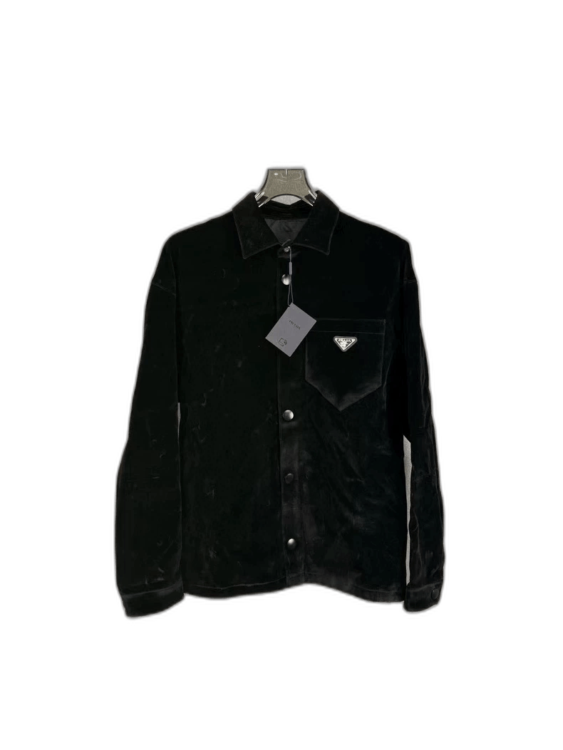 Prada Prada Velvet Jacket with Triangle Logo-2506 Size US S / EU 44-46 / 1 - 1 Thumbnail