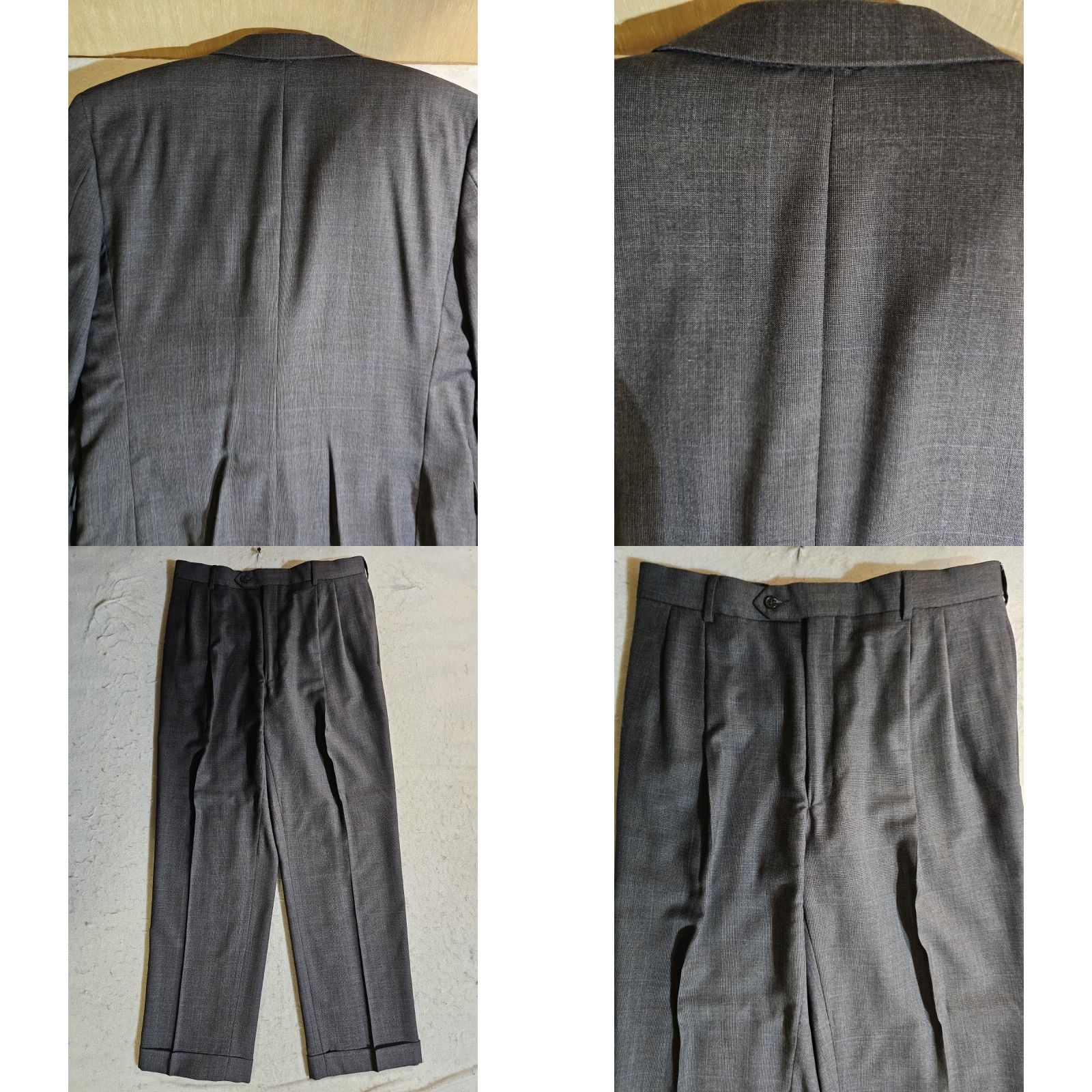 Jos. A. Bank Jos A Bank Signature Collection 2pc Suit 100% Wool Size 43R 32x30 Grey/Blue Pin Mens Size 46R - 9 Thumbnail