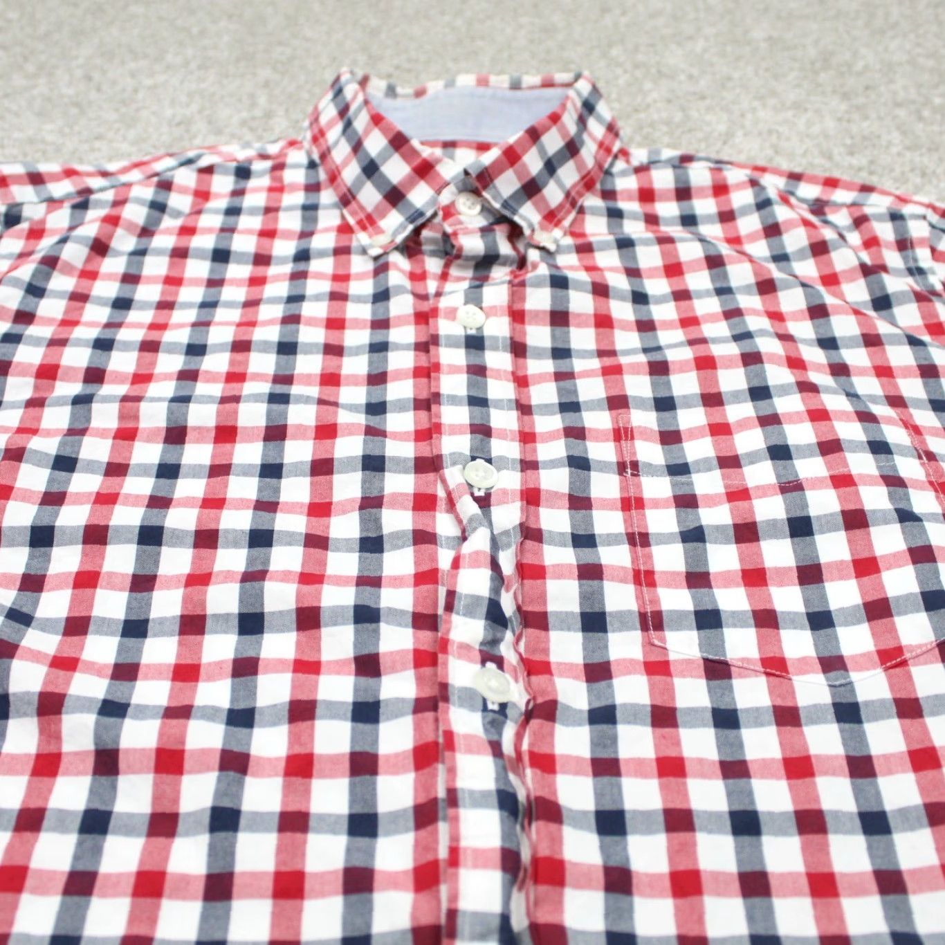 Bonobos Bonobos Shirt Mens Large Red/Blue/White Check Slim Fit Cotton L/S Button Down Size US L / EU 52-54 / 3 - 4 Thumbnail