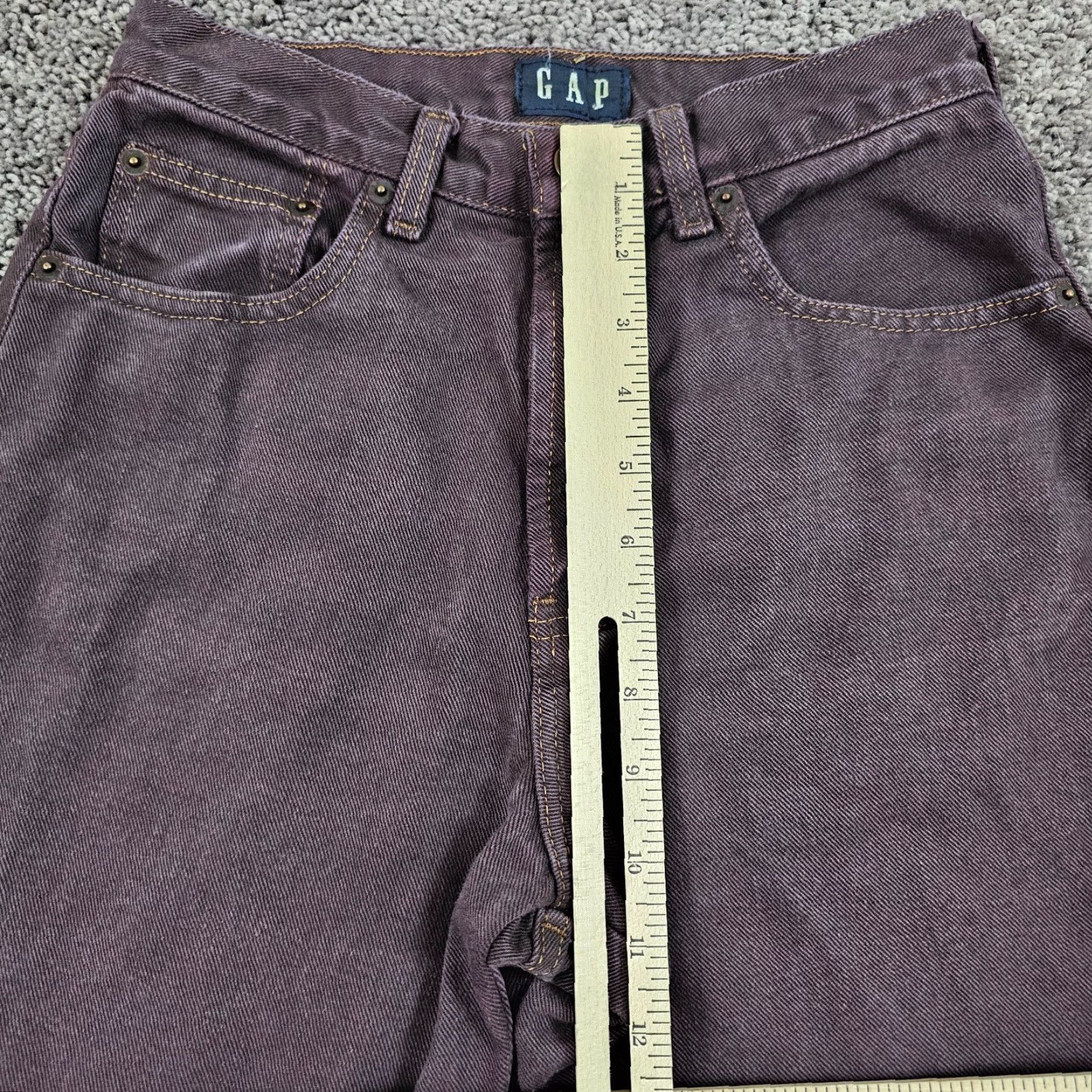 Gap VINTAGE Gap Jeans Womens Tapered Fit High Waist Cotton 4 Purple USA Made 31in Inseam Size 24" / US 00 / IT 34 - 4 Thumbnail