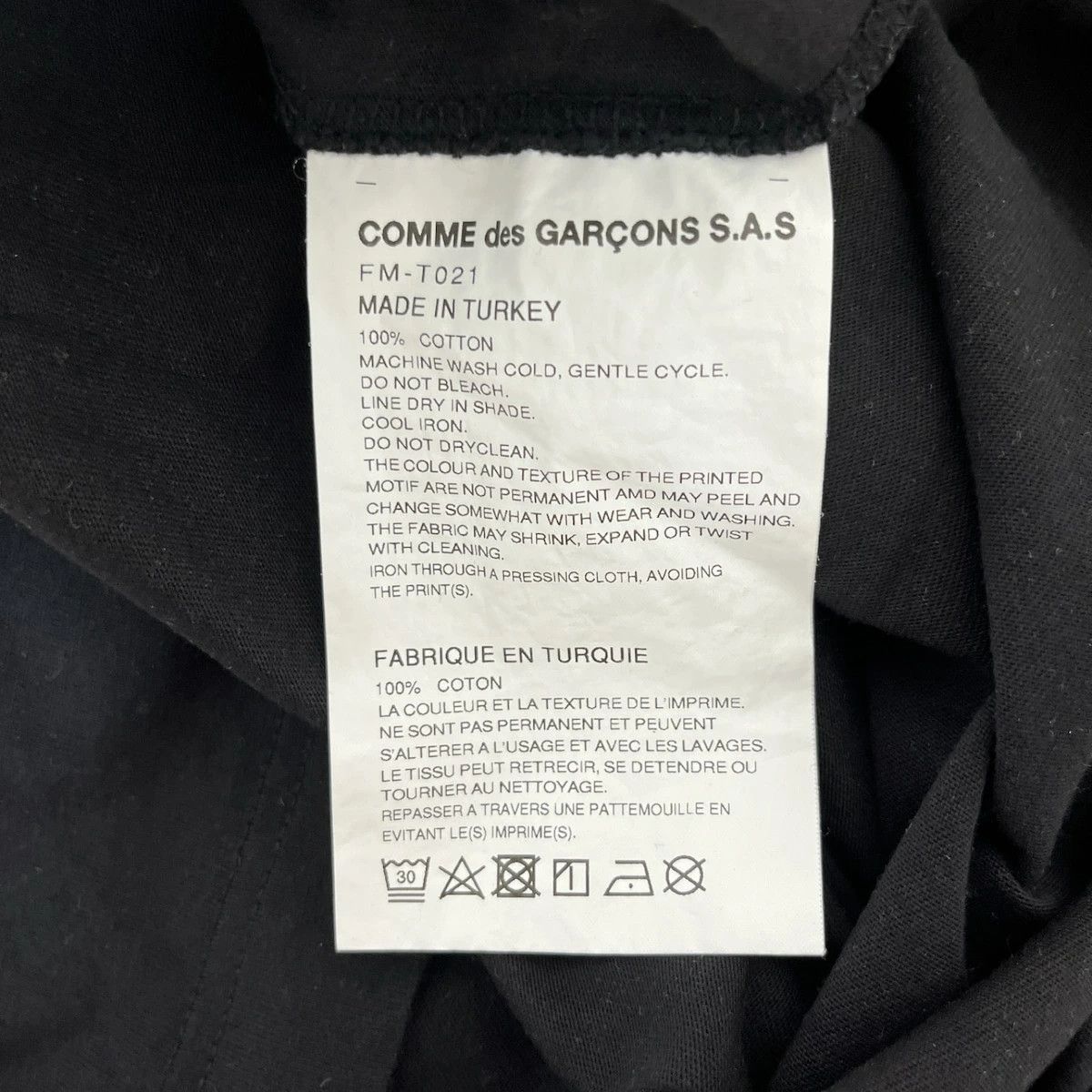 Comme des Garcons SHIRT T-Shirts Short Sleeve Cotton Crew Neck Plain Black Size US L / EU 52-54 / 3 - 6 Thumbnail