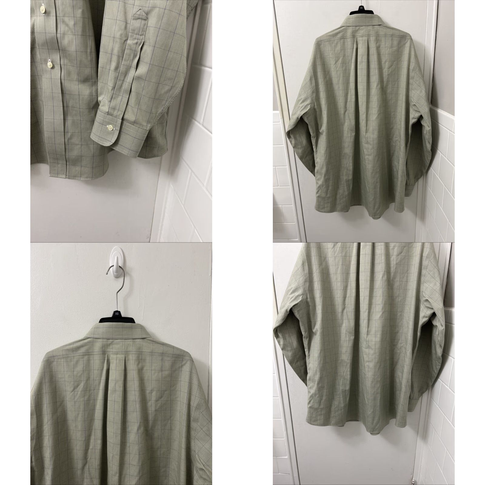 Brooks Brothers Brooks Brothers Classic Shirt Mens 17.5 Green Plaid Houndstooth Supima Button Up Size US XXL / EU 58 / 5 - 8 Thumbnail