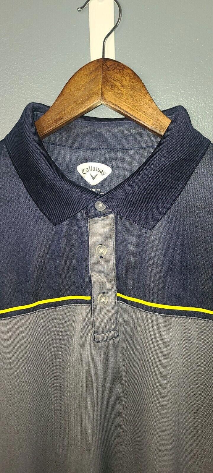 Callaway Callaway Mens Polo (Blue & Gray) Size XL Short Sleeve Golf Size US XL / EU 56 / 4 - 3 Thumbnail