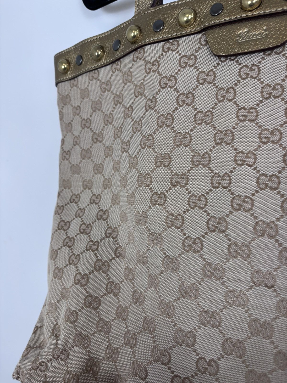 Gucci Gucci Babouska Monogram Canvas Beige Brown Tote Bag Size ONE SIZE - 9 Thumbnail