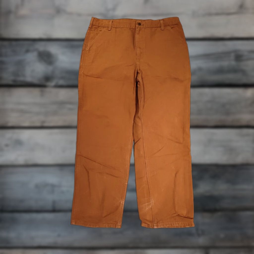 Carhartt Carhartt Regular Fit Duck Work Pants 38 x 32 Brown Carpenter Style Mens Size US 38 / EU 54 - 1 Thumbnail