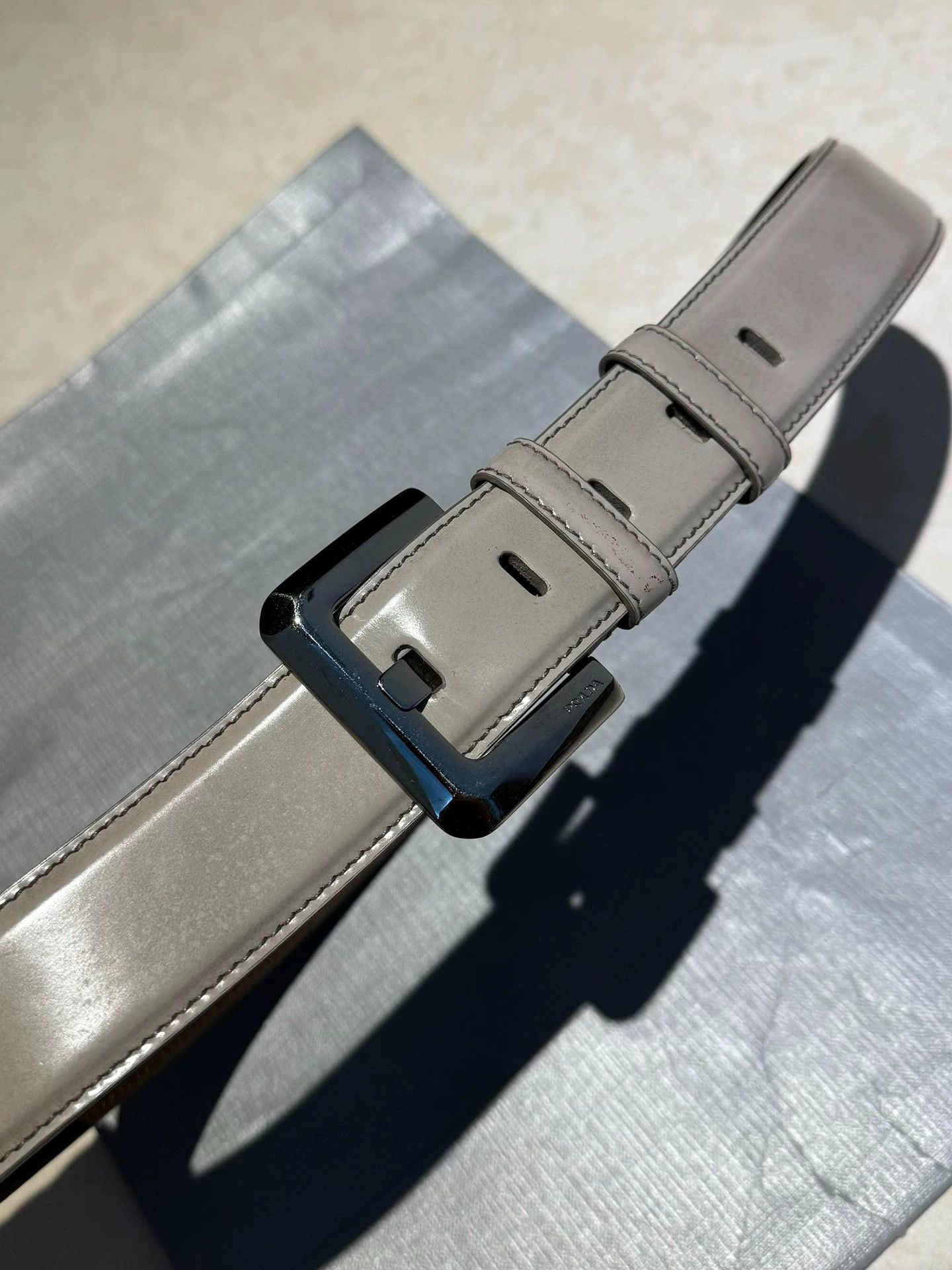 Prada Prada Patent Leather Belt Graffiti Gray Gradient Size ONE SIZE - 3 Thumbnail