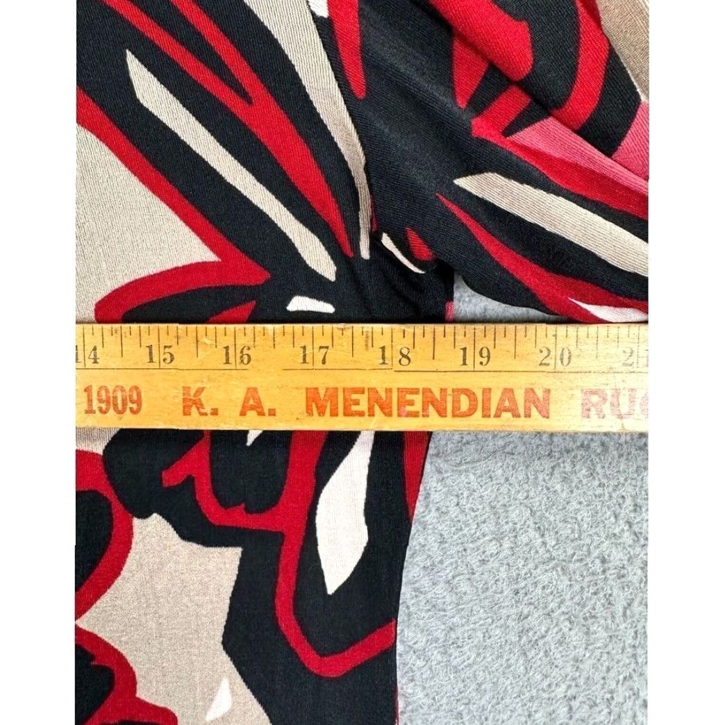 Vintage Chicos Travelers Womens Blouse Long Sleeve Floral Black Red Tan Square Neck Tunic 1 Size XS / US 0-2 / IT 36-38 - 5 Thumbnail