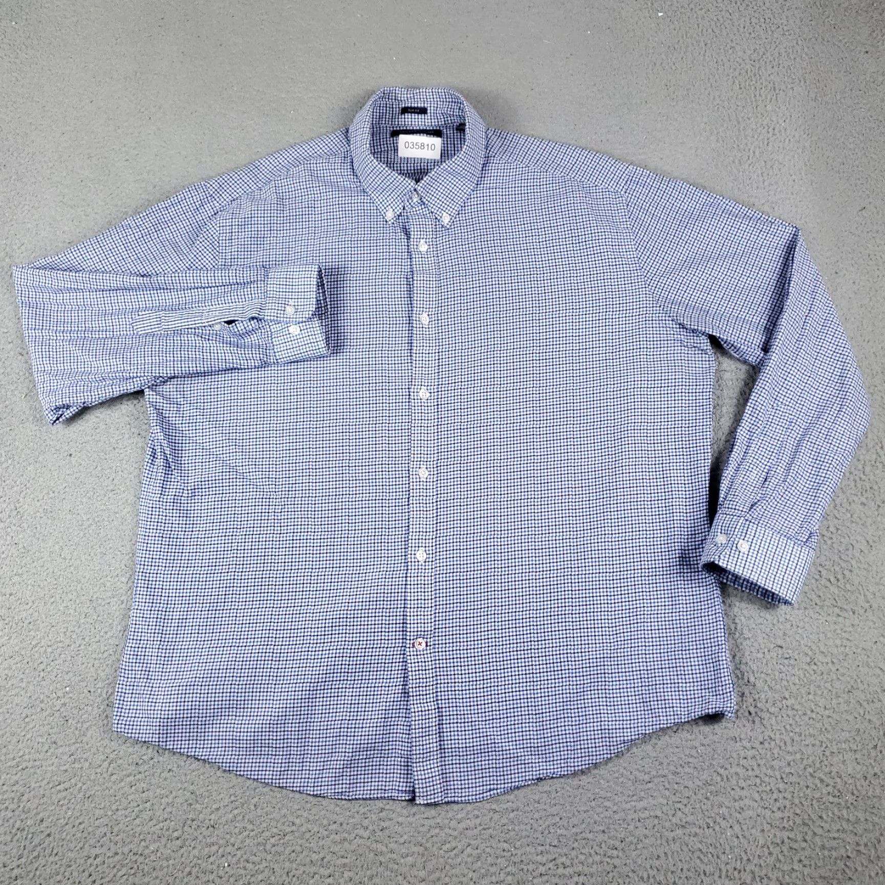 Tommy Hilfiger Tommy Hilfiger Shirt Mens 2XL Blue Plaid Casual Button Up Long Sleeve Shirt Size US XXL / EU 58 / 5 - 2 Thumbnail