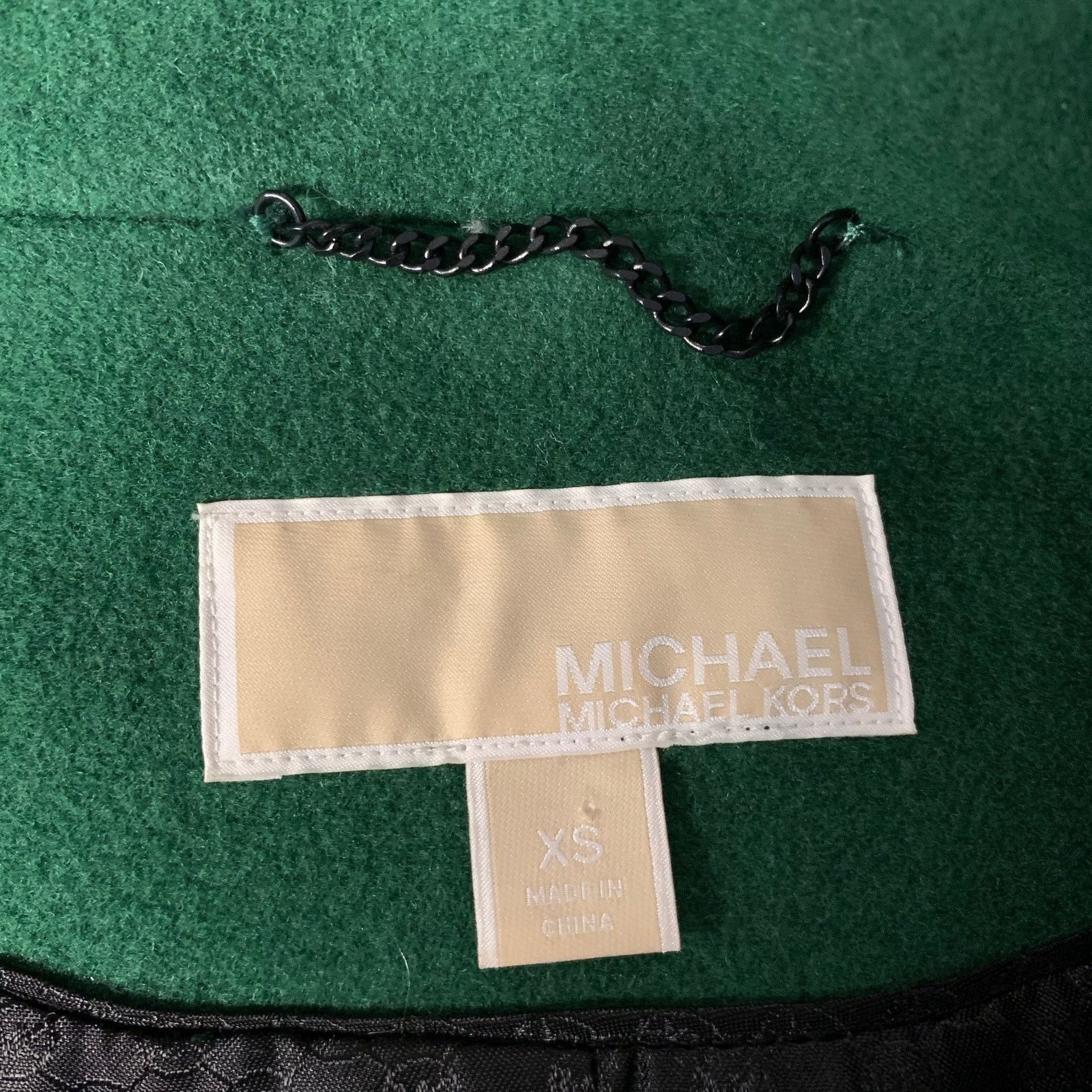 Michael Kors MICHAEL by MICHAEL KORS XS Green Wool Blend Peak Lapel Coat Size XS / US 0-2 / IT 36-38 - 6 Thumbnail