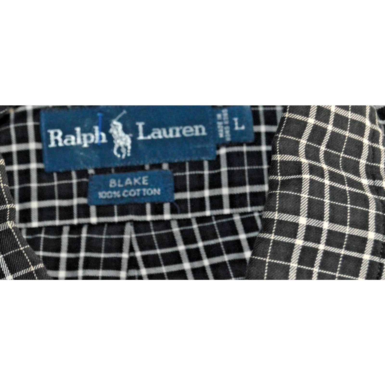 Polo Ralph Lauren VINTAGE Polo Ralph Lauren Blake Shirt Mens L/S Plaid Black Cotton Button-Up Collar-Down Classic Fit Size L Size US L / EU 52-54 / 3 - 4 Thumbnail